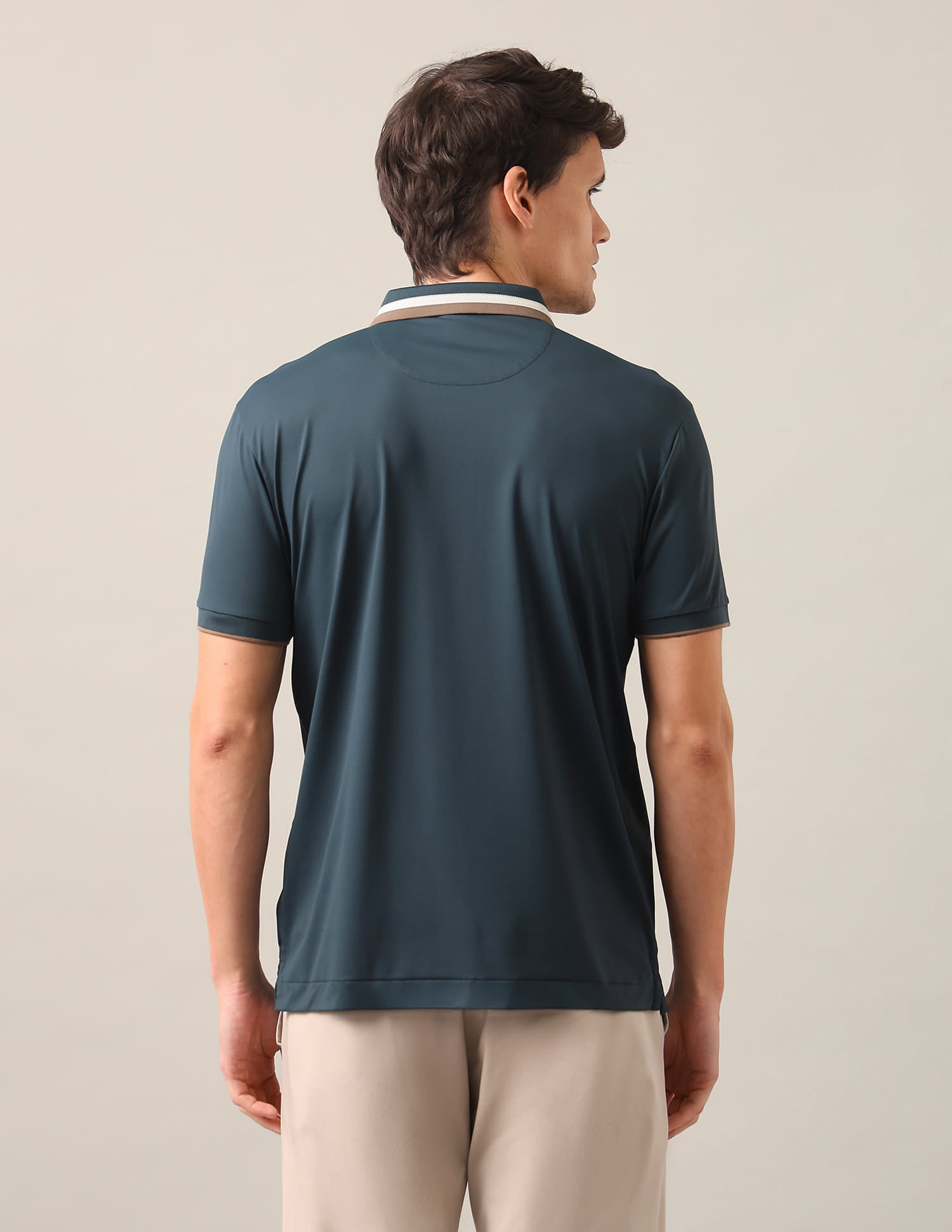 Solid Slim Fit Polo Shirt Green - U.S. Polo Assn. India | Large