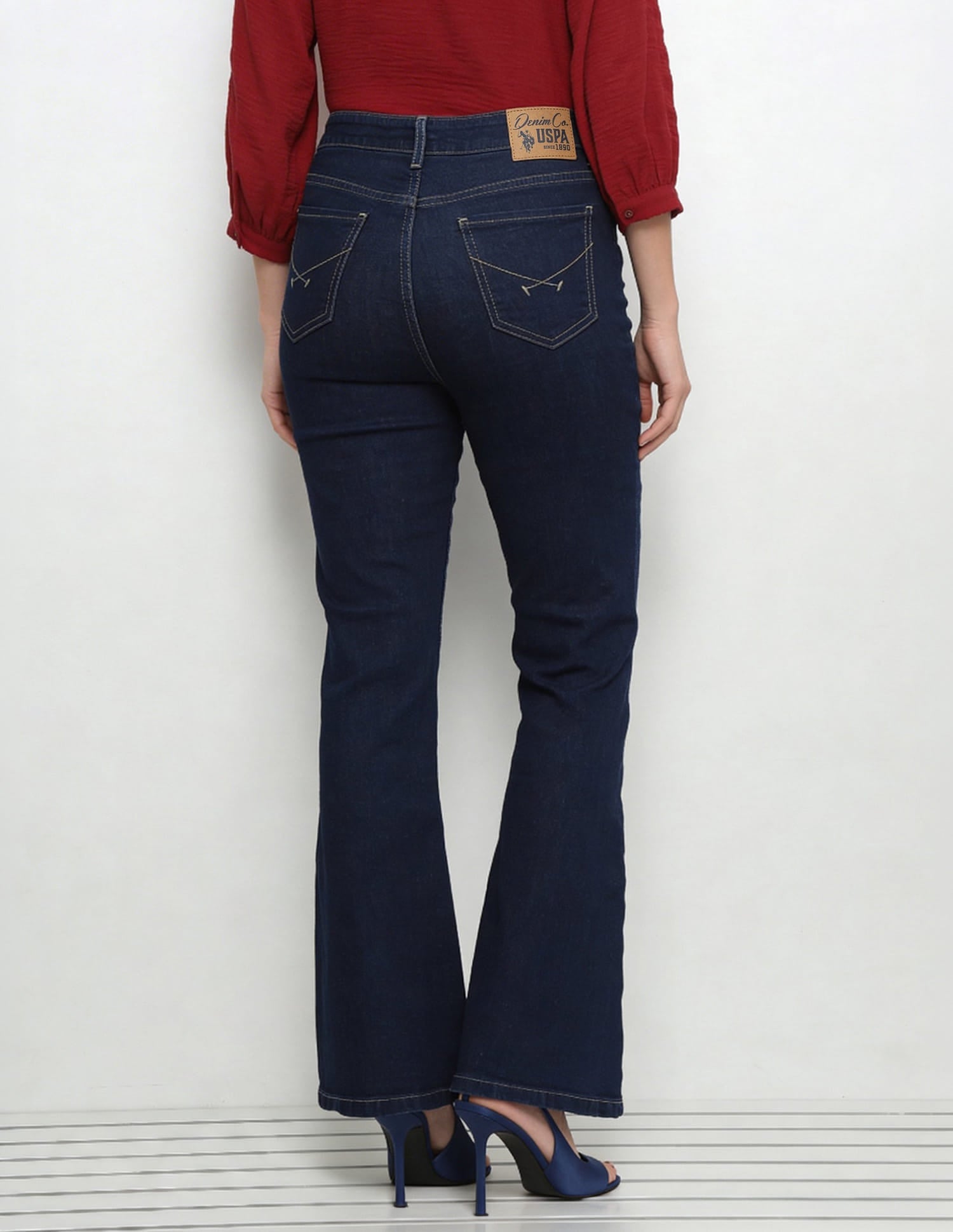 High Rise Extreme Flared Fit Jeans Blue - U.S. Polo Assn. India | Large