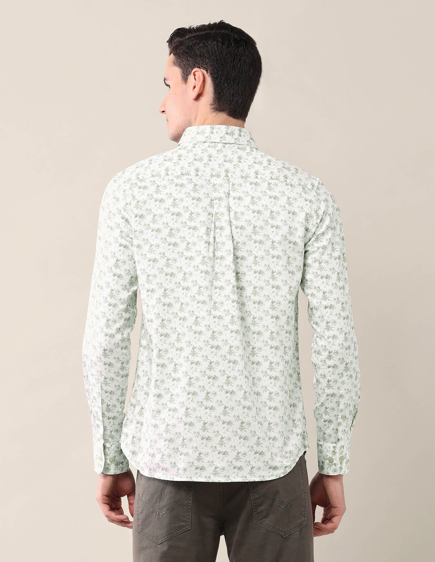 Floral Tailored Fit Shirt Green - U.S. POLO ASSN. | Large