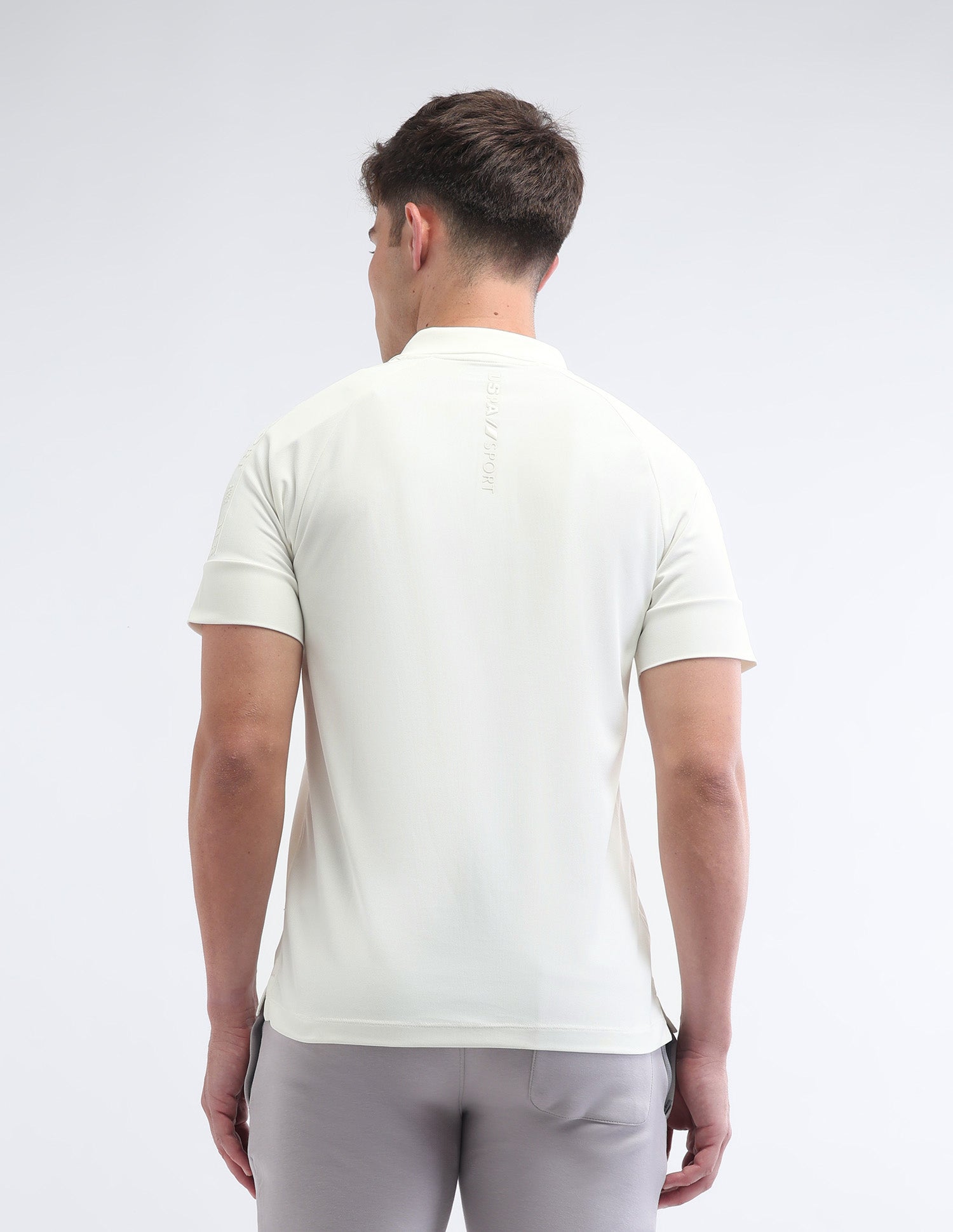 Solid Slim Fit Polo Shirt Off White - U.S. Polo Assn. India | Large