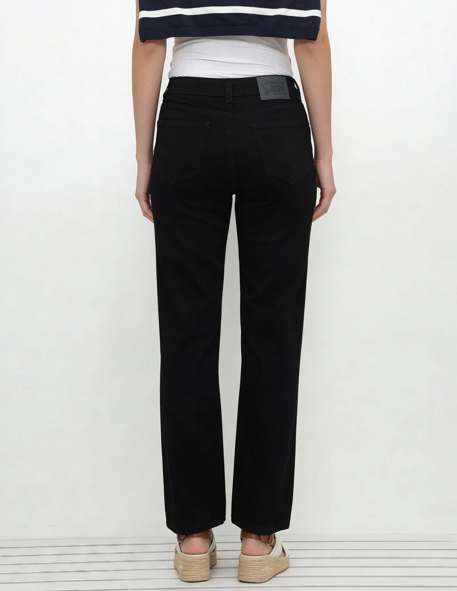 High Rise Straight Fit Jeans Black - U.S. Polo Assn. India | Large