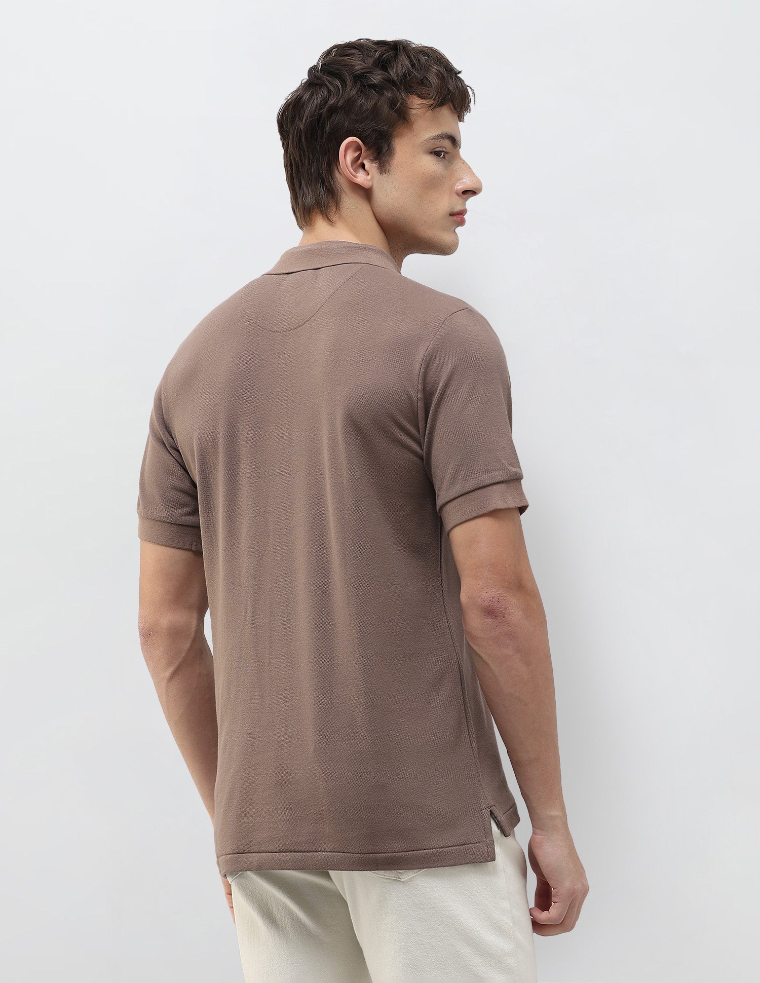 Solid Slim Fit Polo Shirt Brown - U.S. Polo Assn. India | Large
