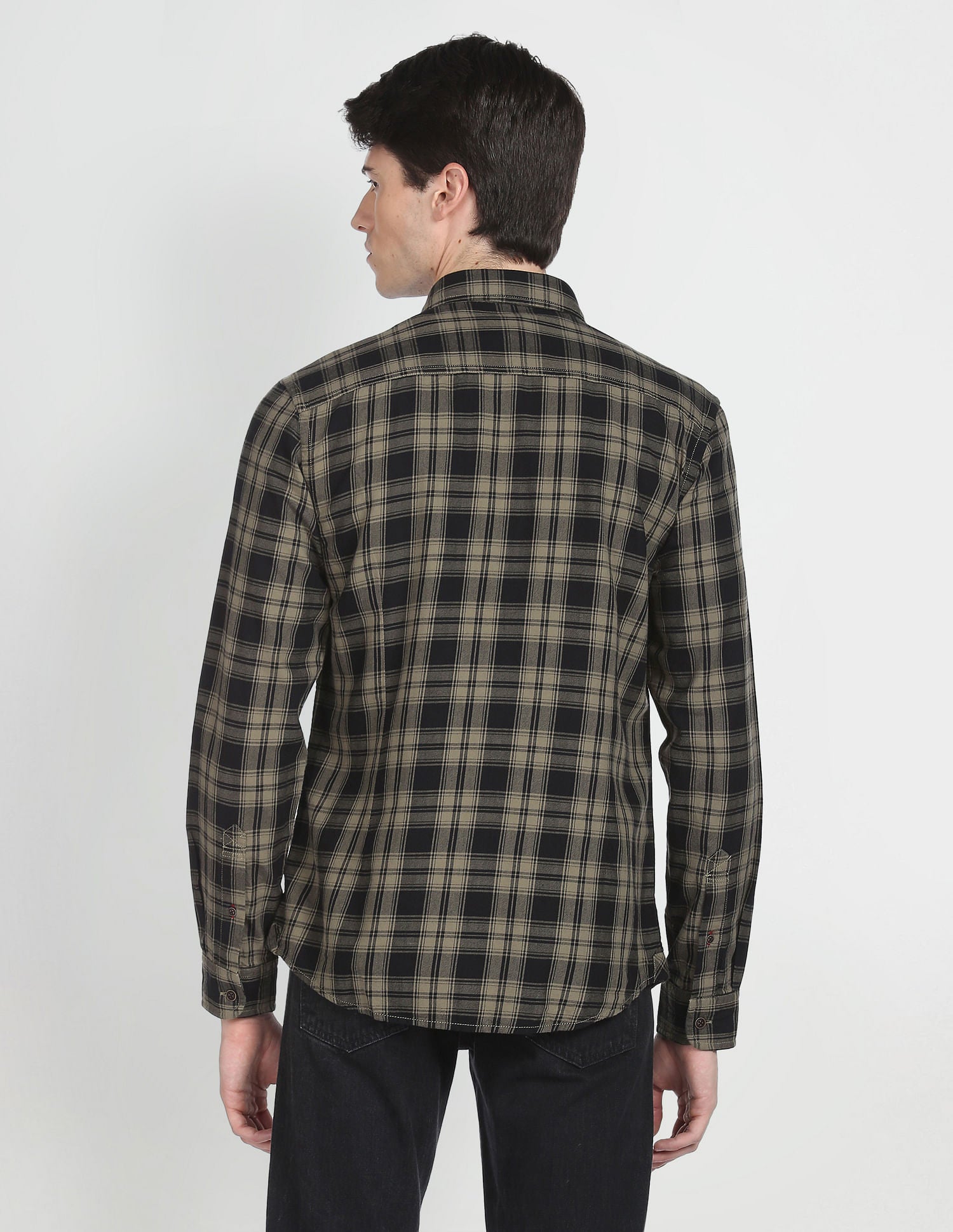 Tartan Check Cotton Casual Shirt Black - U.S. Polo Assn. India | Large