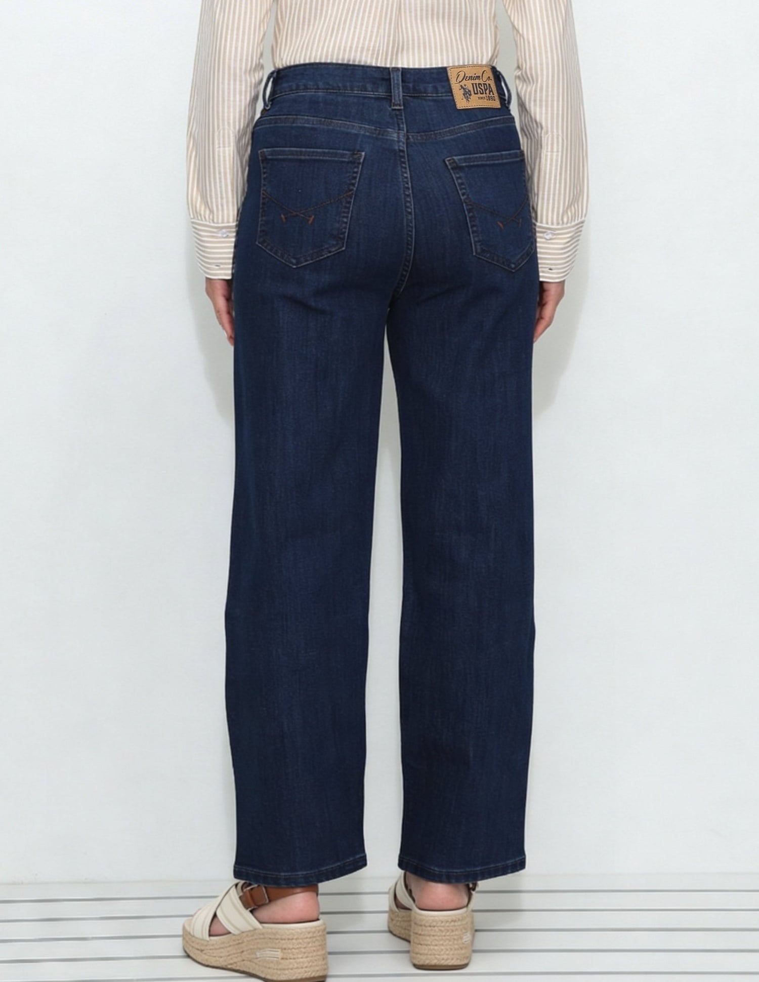 High Rise Straight Fit Jeans Dark  Blue - U.S. Polo Assn. India | Large