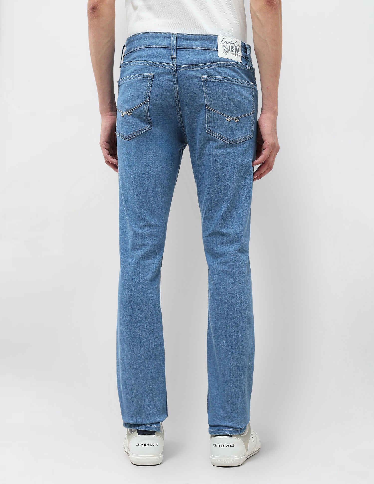Regallo Skinny Fit Mid Rise Jeans Med Blue - U.S. Polo Assn. India | Large