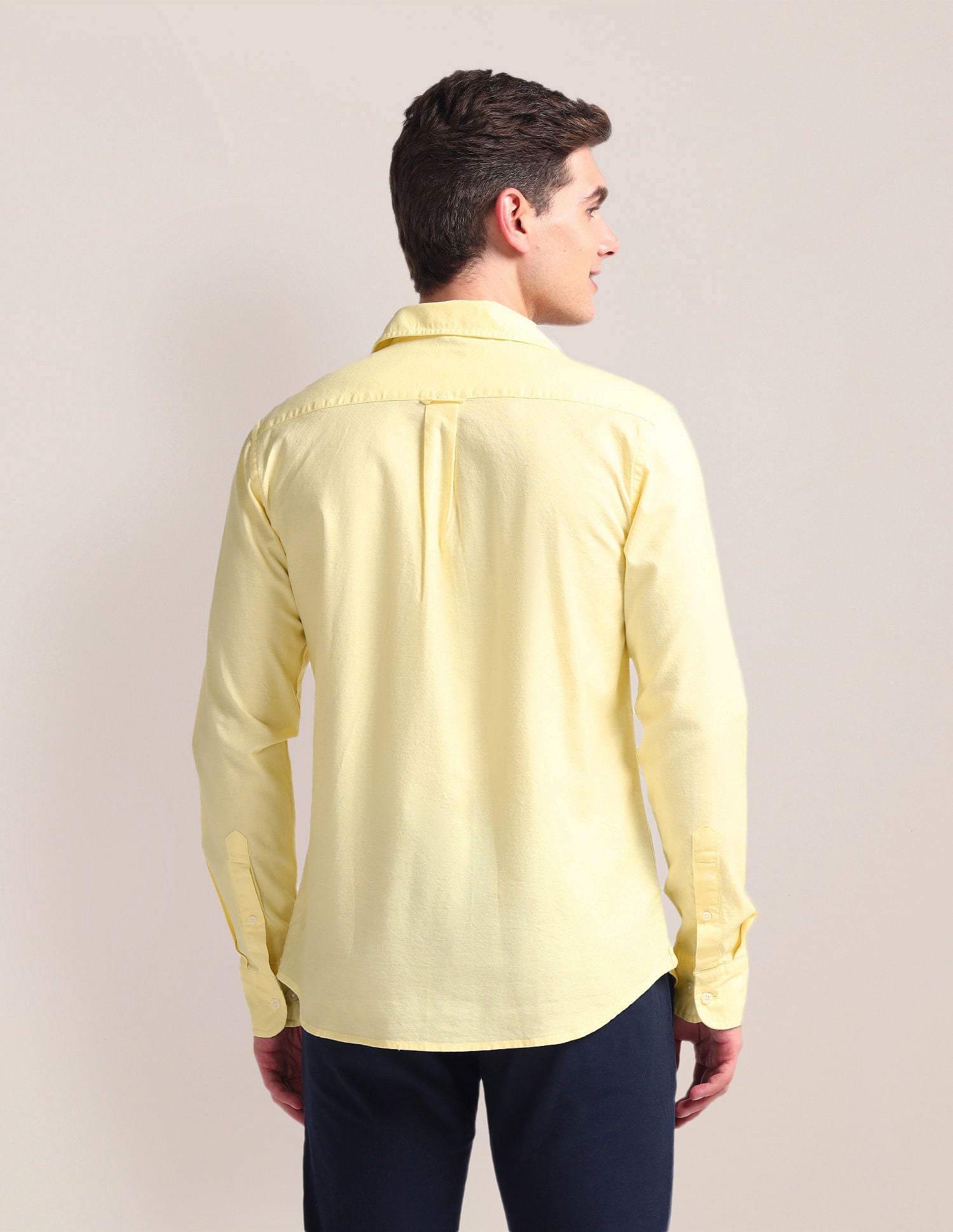Solid Dobby Shirt Yellow - U.S. Polo Assn. India | Large