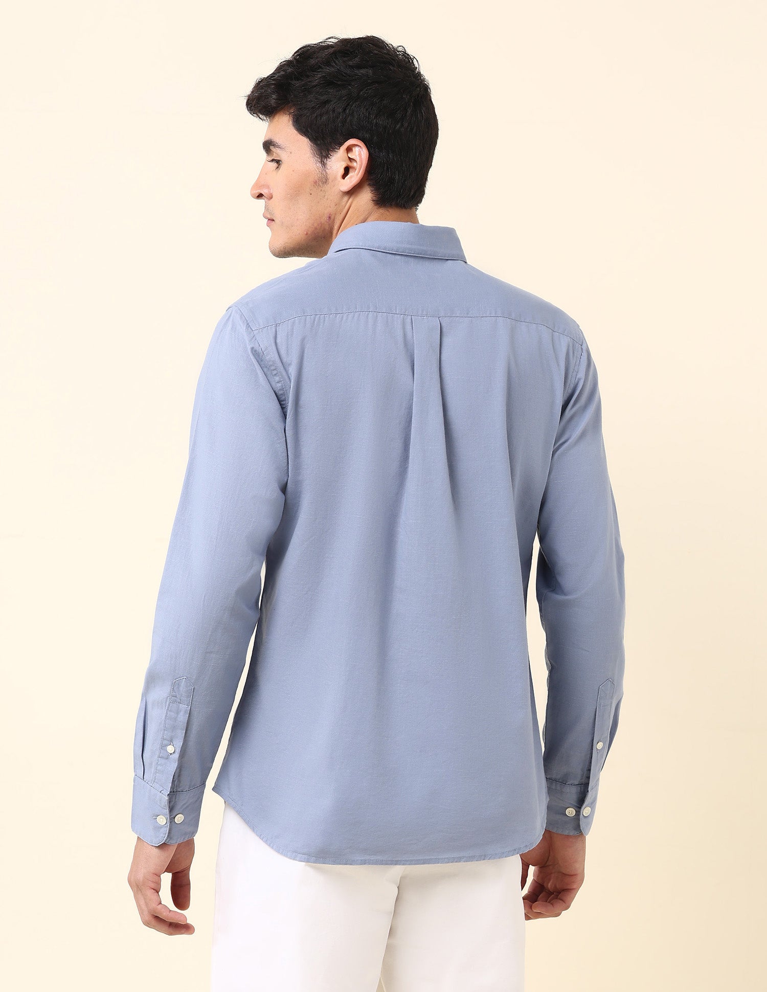 Twill Solid Tailored Fit Shirt Light Blue - U.S. Polo Assn. India | Large