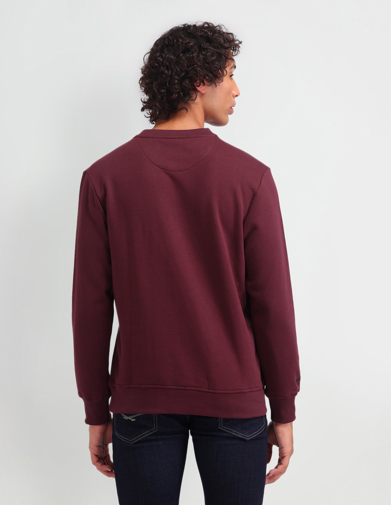Brand Printed Regular Fit Sweatshirt Maroon - U.S. Polo Assn. India | Large
