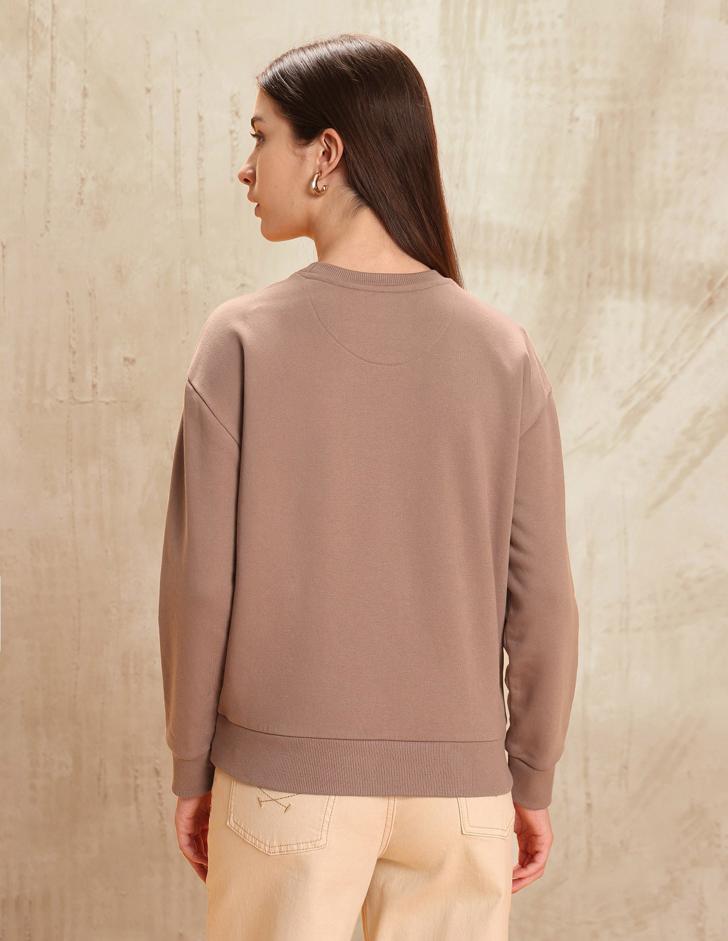 Drop Shoulder Brand Printed Sweatshirt Brown - U.S. POLO ASSN. | Large