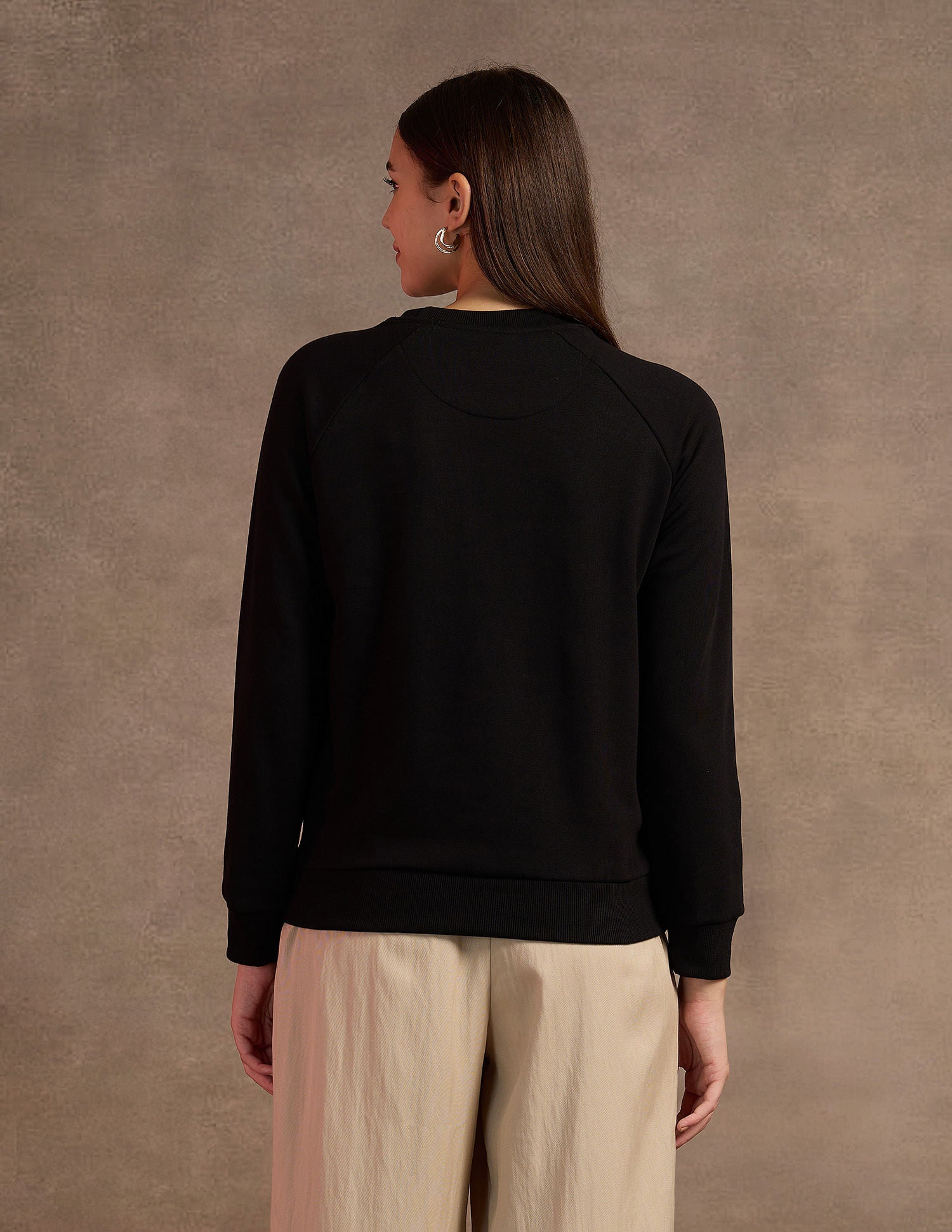 Raglan Sleeve Foil Print Sweatshirt Black - U.S. POLO ASSN. | Large