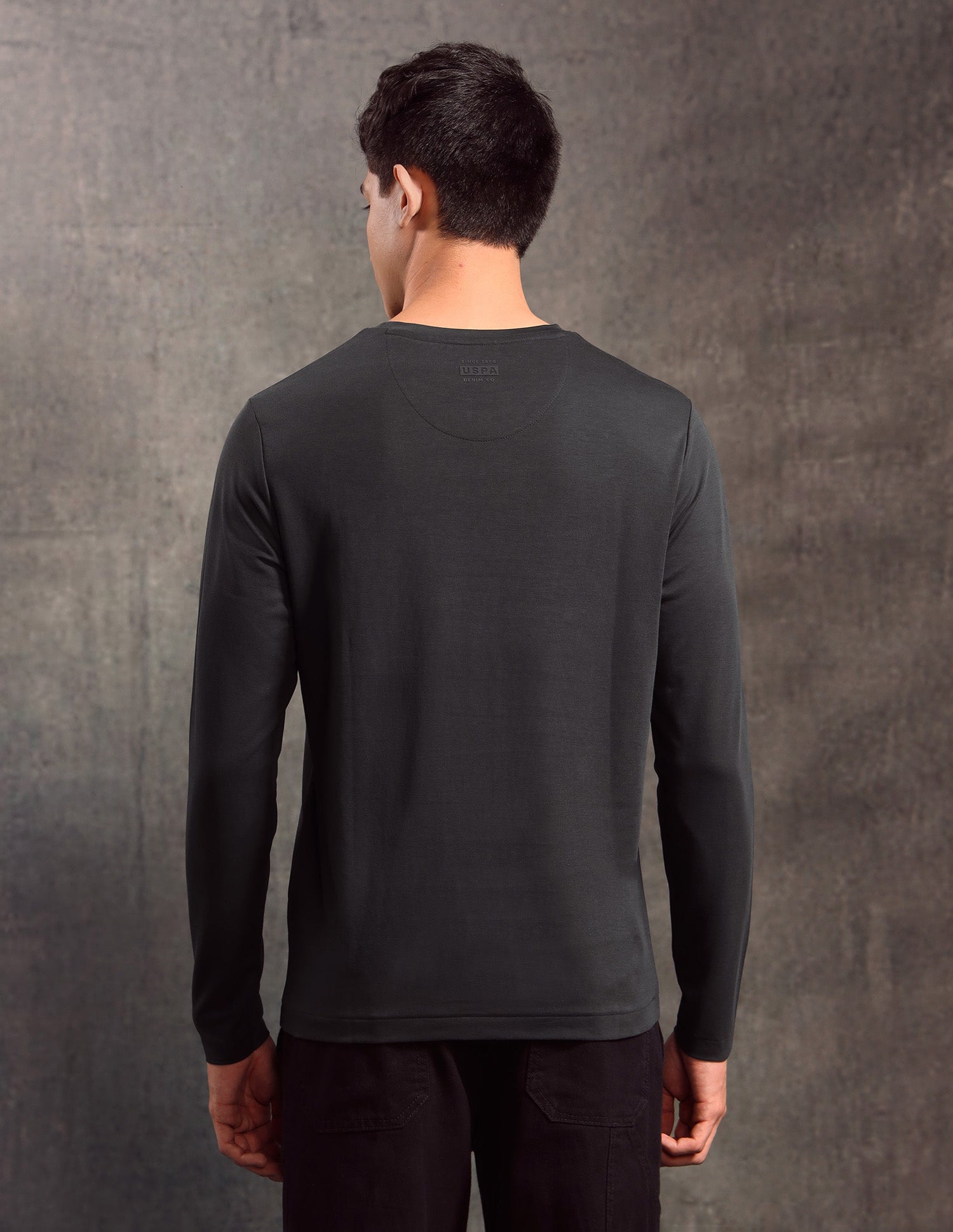 Brand Embossed Regular Fit T-shirt Dark Grey - U.S. POLO ASSN. | Large