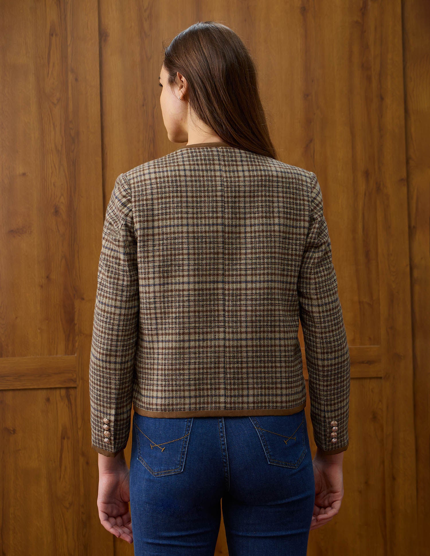 Checked Regular Fit Round Neck Jacket Multi-colour - U.S. POLO ASSN. | Large