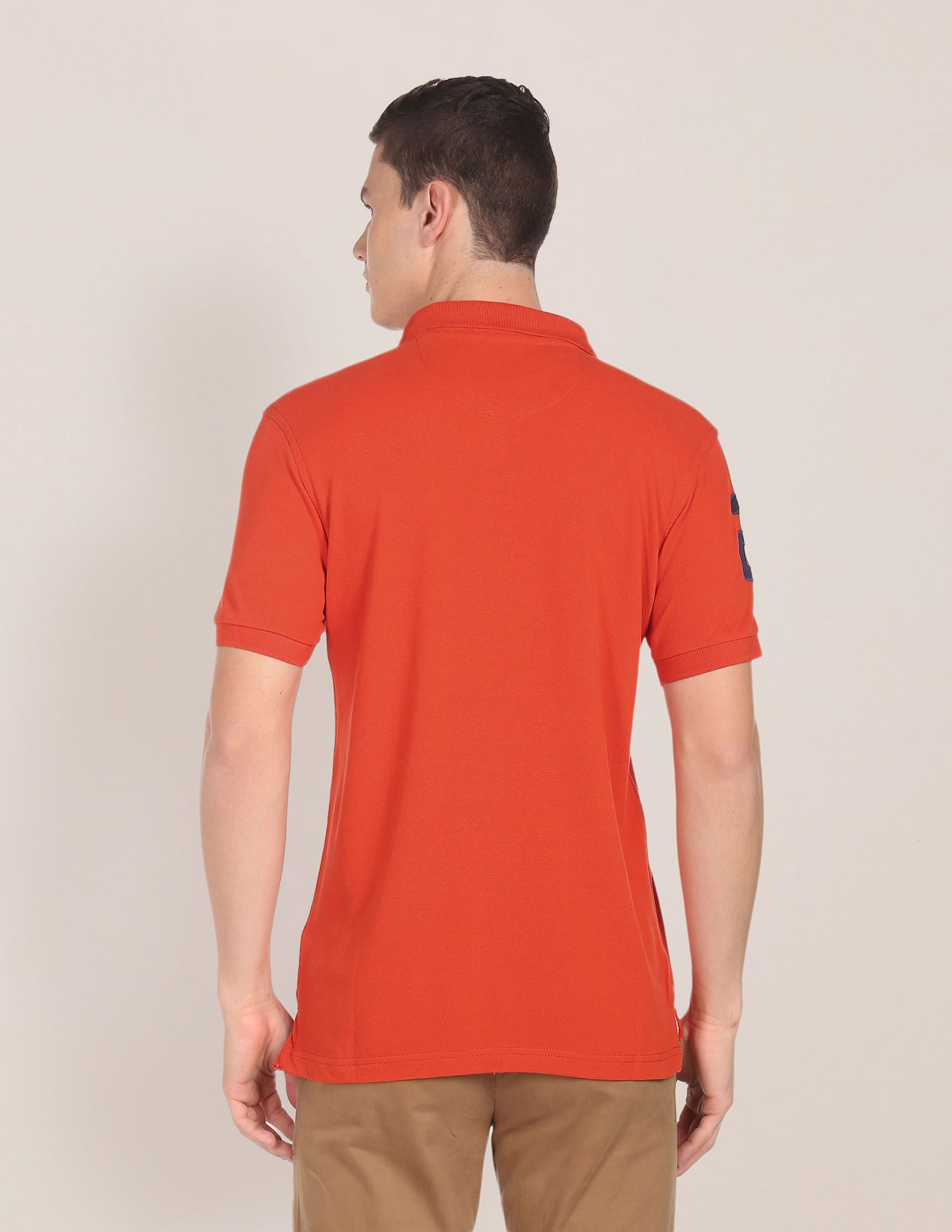 Compact Cotton Logo Polo Shirt Dark Orange - U.S. POLO ASSN. | Large