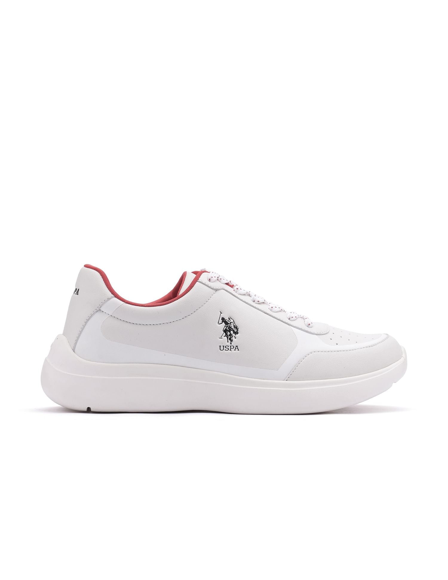 Round Toe Solid Euan Sneakers Off White - U.S. Polo Assn. India | Large