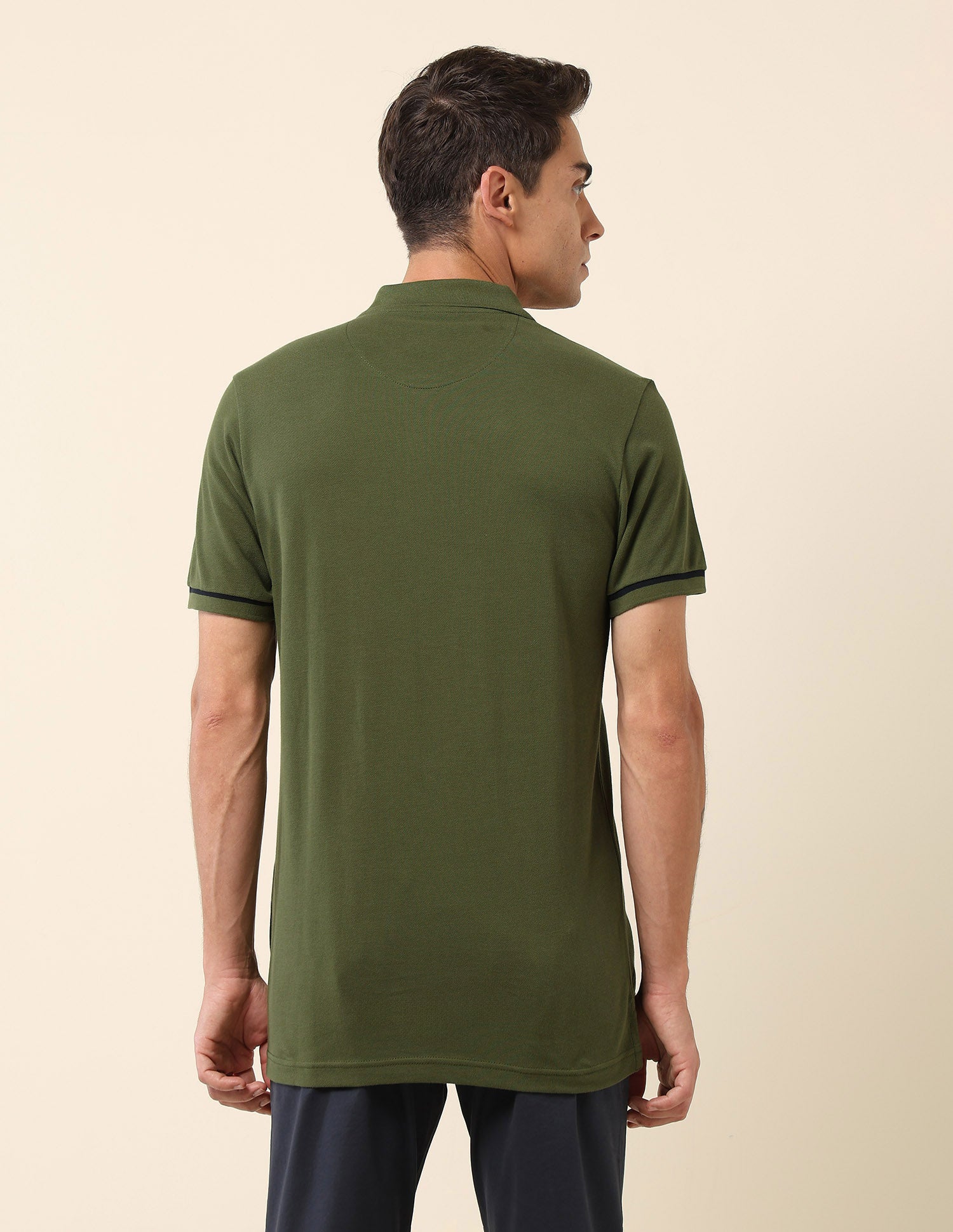Pure Cotton Slim Fit Polo Shirt Olive - U.S. Polo Assn. India | Large