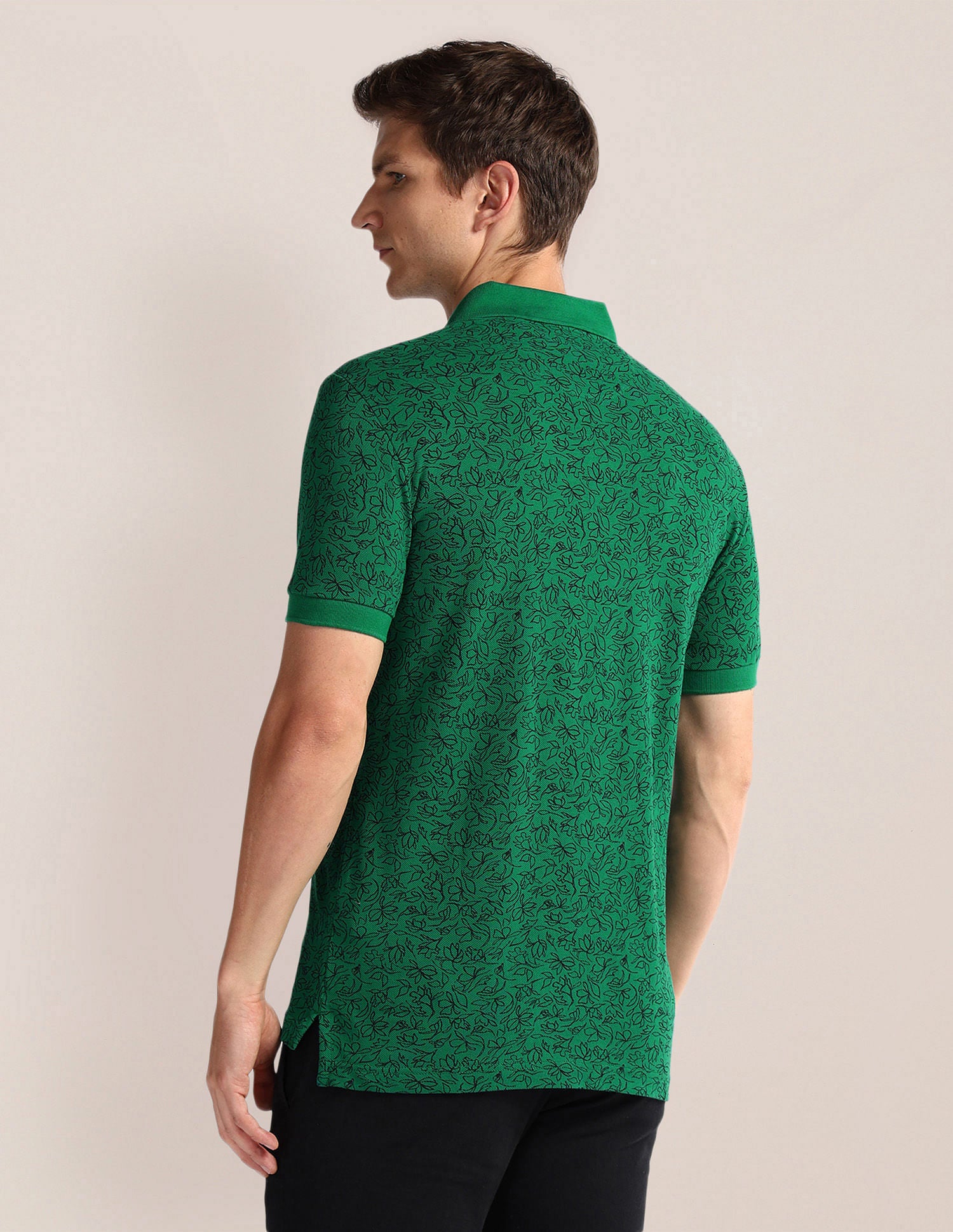 Pure Cotton Floral Polo Shirt Green - U.S. Polo Assn. India | Large