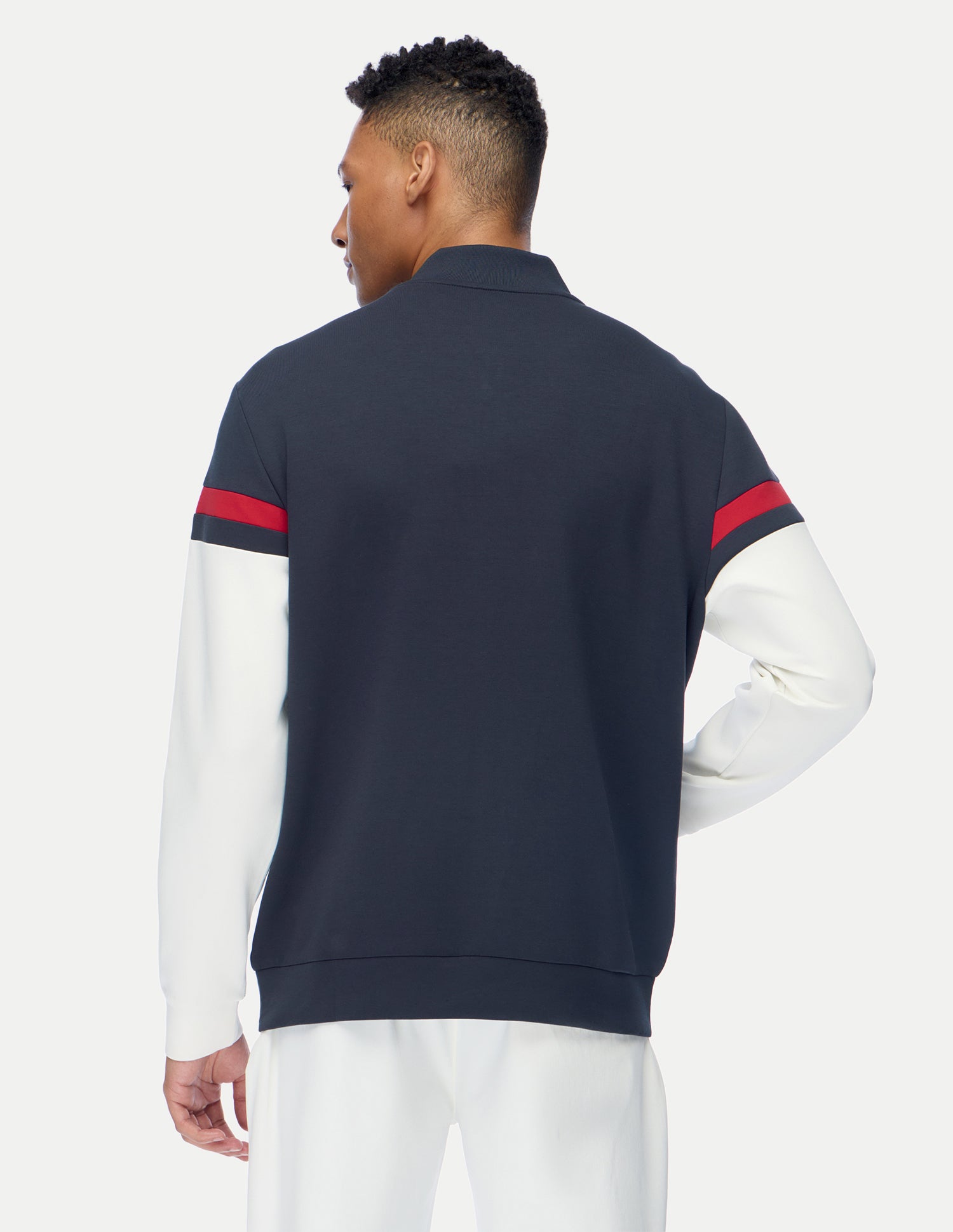 Colour Blocked Slim Fit Active Zipper Sweatshirt Navy - U.S. Polo Assn. India | Large