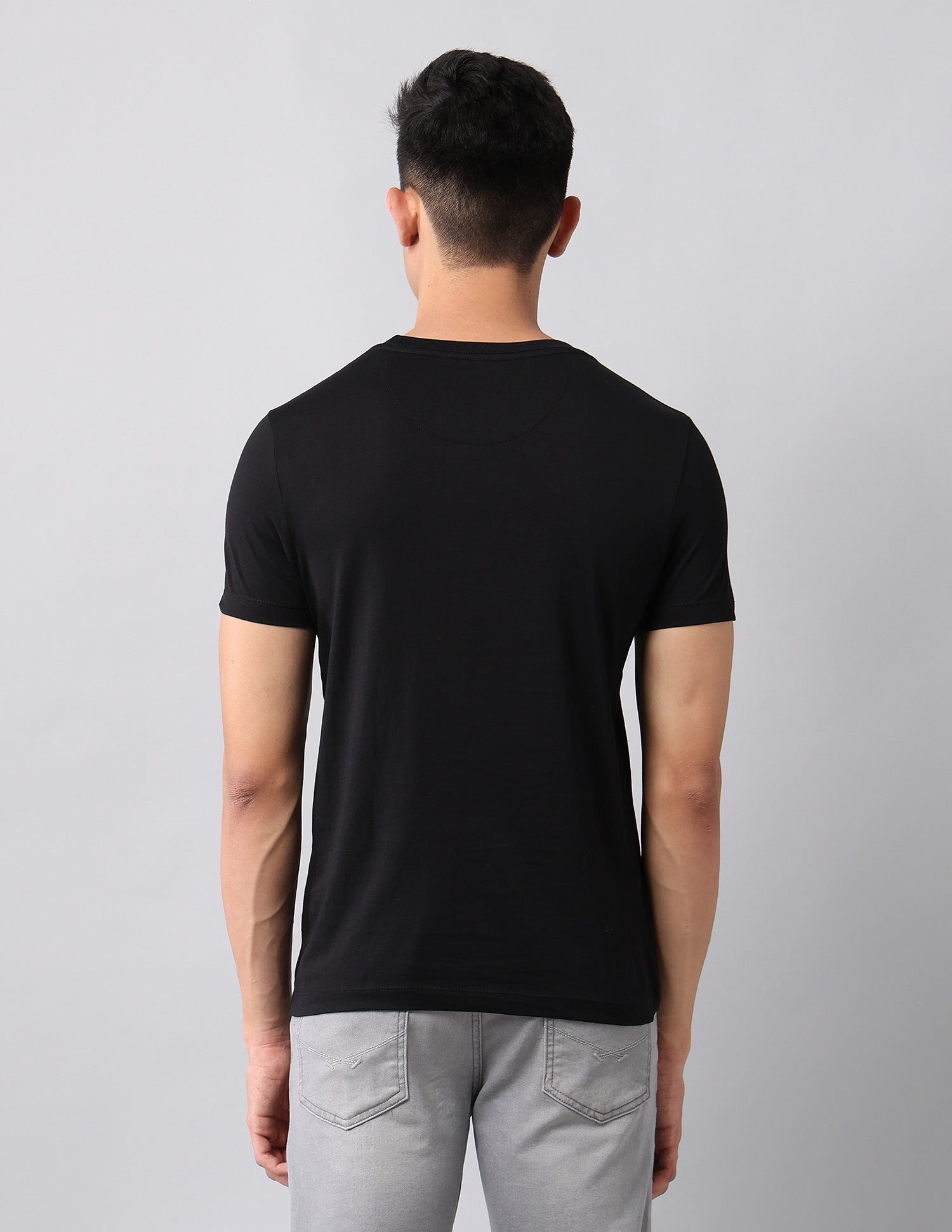 Graphic Printed Pure Cotton T-Shirt Black - U.S. Polo Assn. India | Large