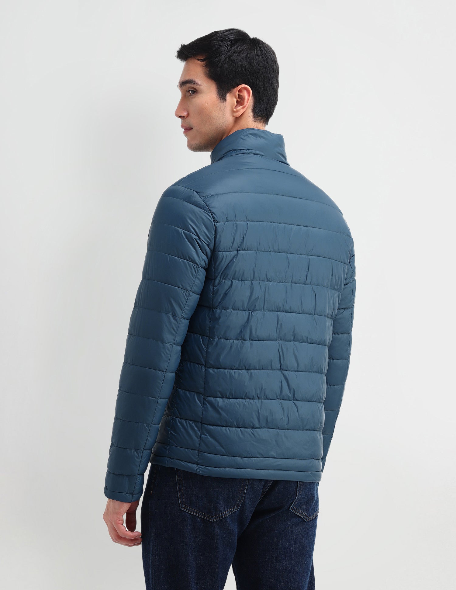Solid High Neck Jacket Dark Blue - U.S. Polo Assn. India | Large