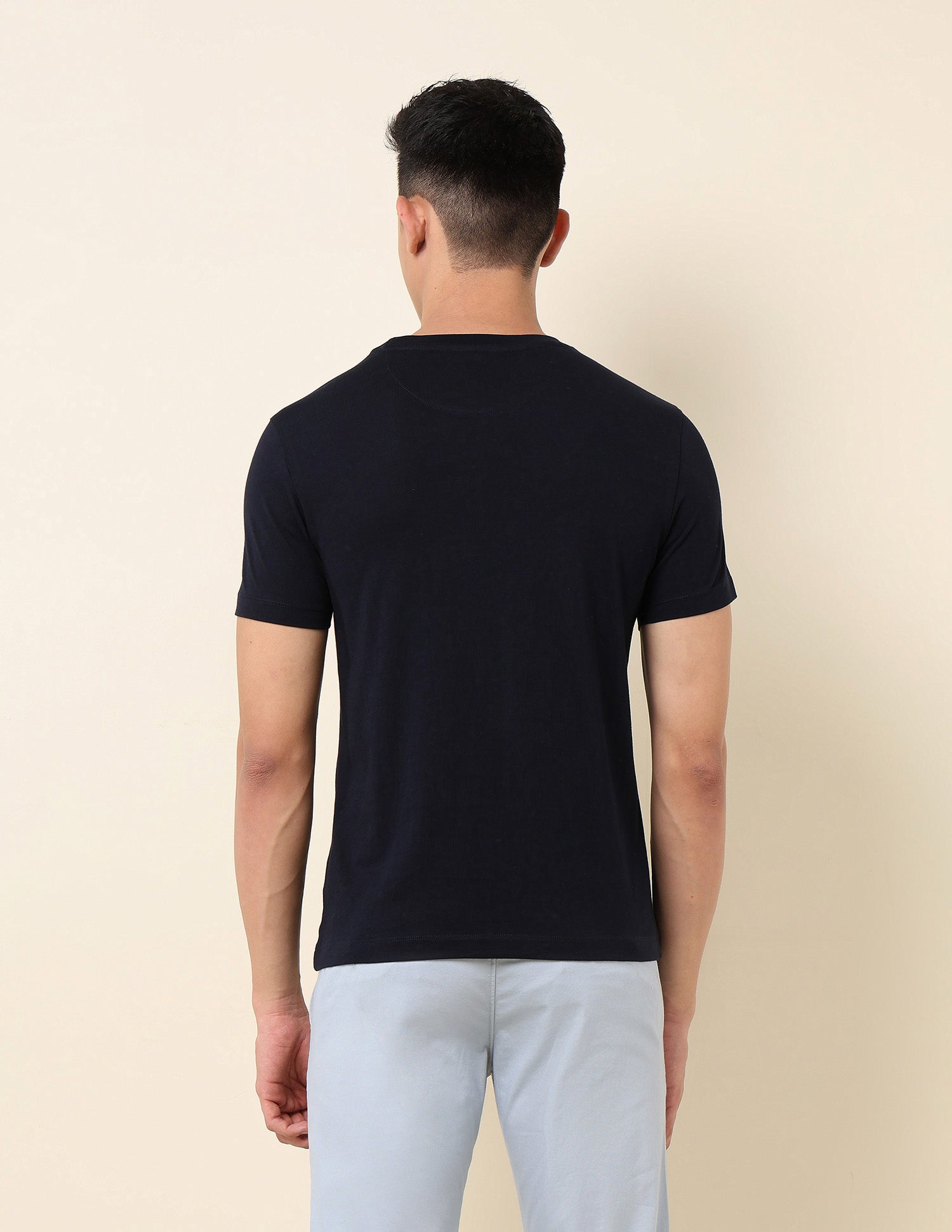 Brand Printed Pure Cotton T-Shirt Navy - U.S. Polo Assn. India | Large