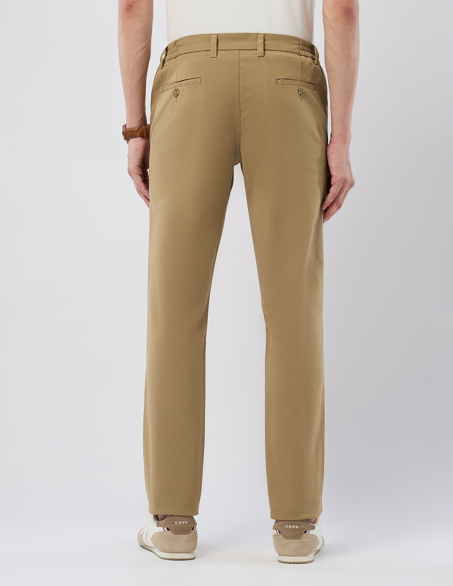 Mid Rise Riley Straight Fit Trousers Khaki - U.S. POLO ASSN. | Large