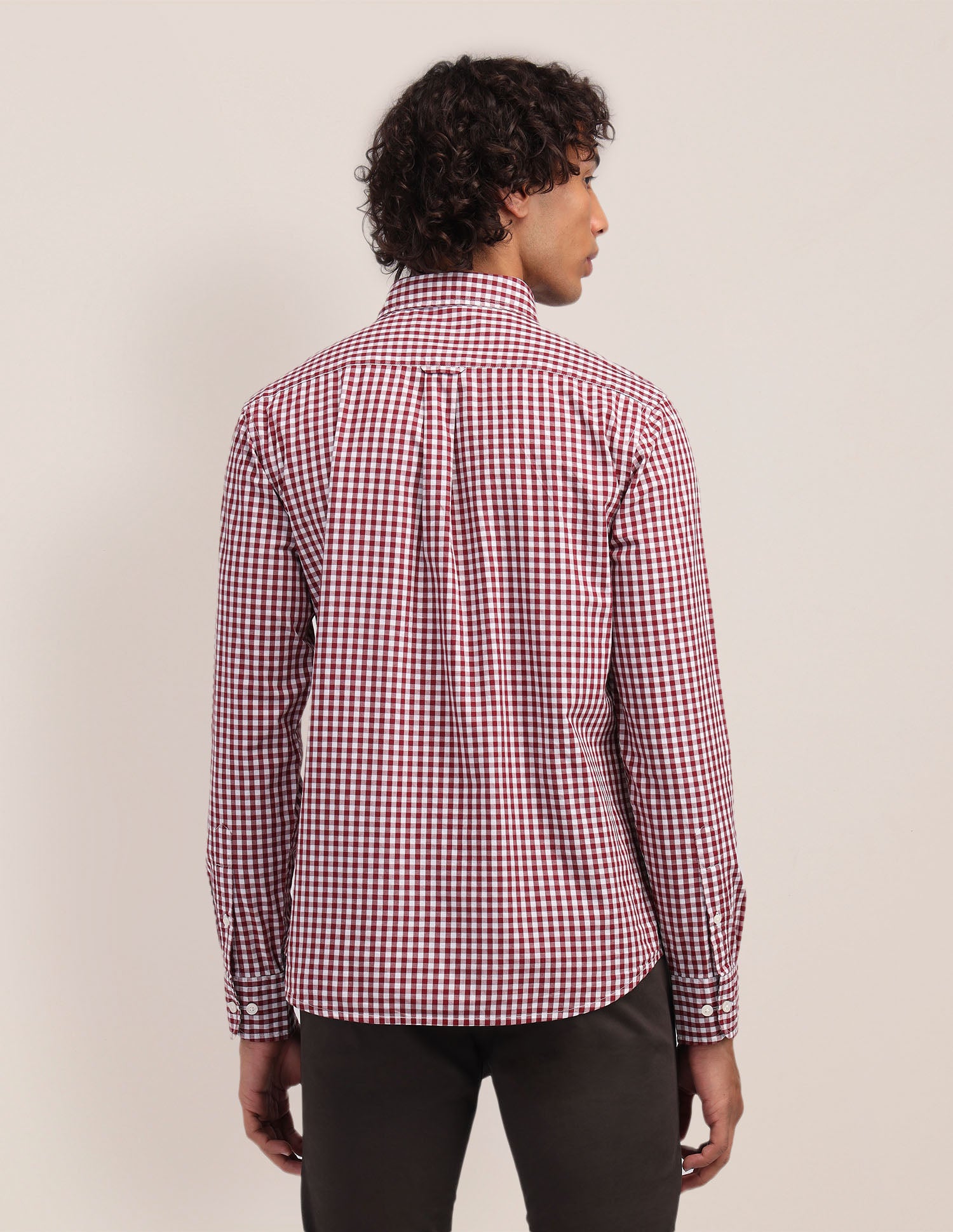Buffalo Checked Poplin Shirt Maroon - U.S. Polo Assn. India | Large