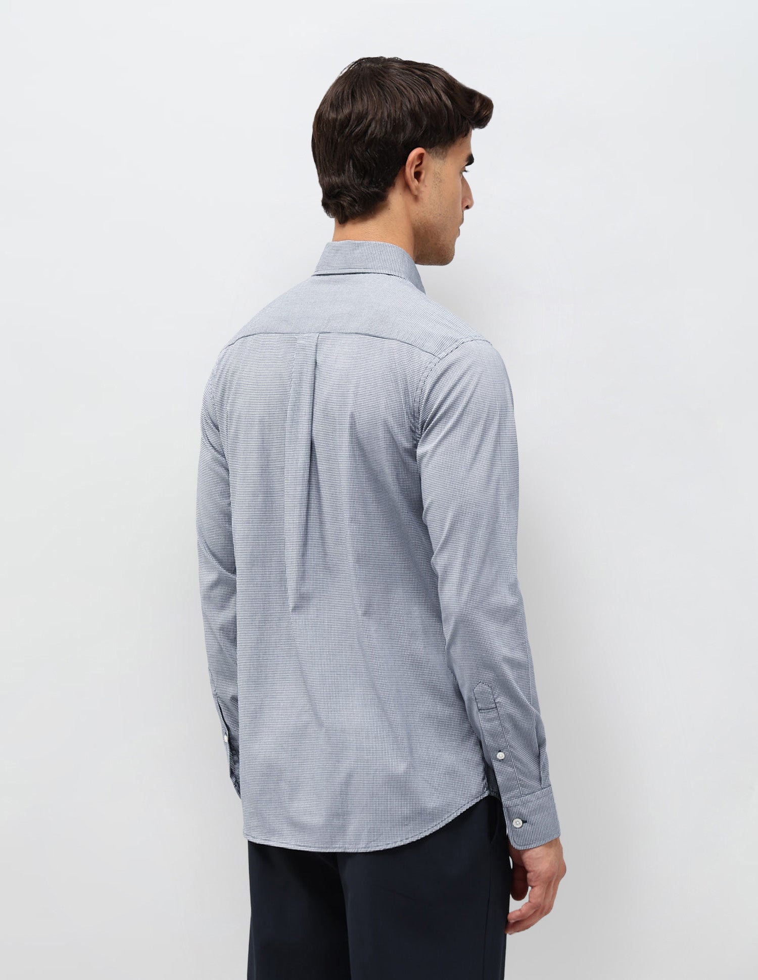 Micro Checked Tailored Fit Shirt Navy - U.S. POLO ASSN. | Large