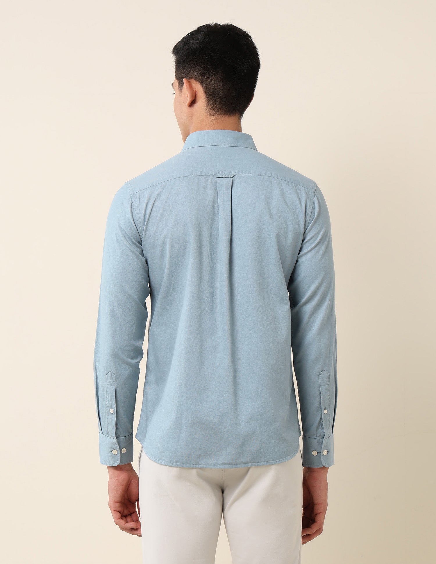 Pure Cotton Dobby Tailored Fit Shirt Light Blue - U.S. Polo Assn. India | Large