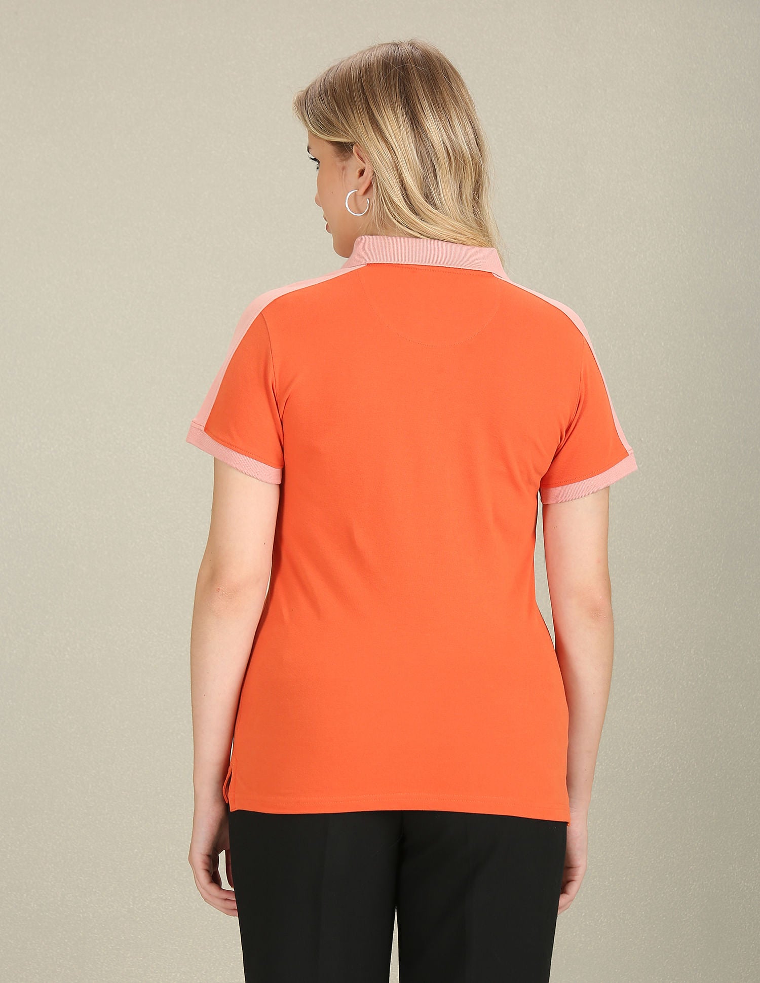 Contrast Collar Pique Solid Polo Shirt Rust - U.S. POLO ASSN. | Large