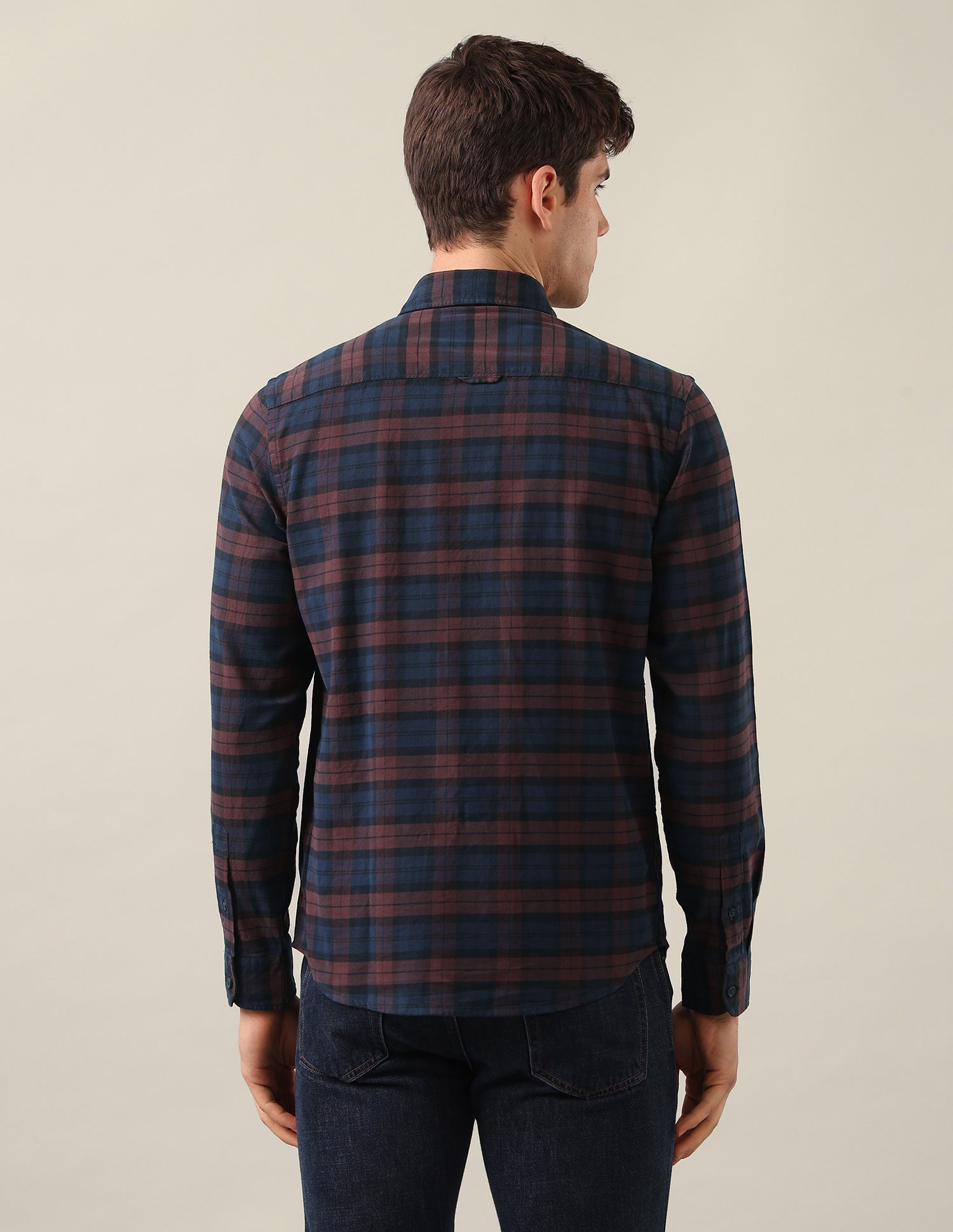 Grid Tattersall Checked Twill Shirt Maroon - U.S. Polo Assn. India | Large