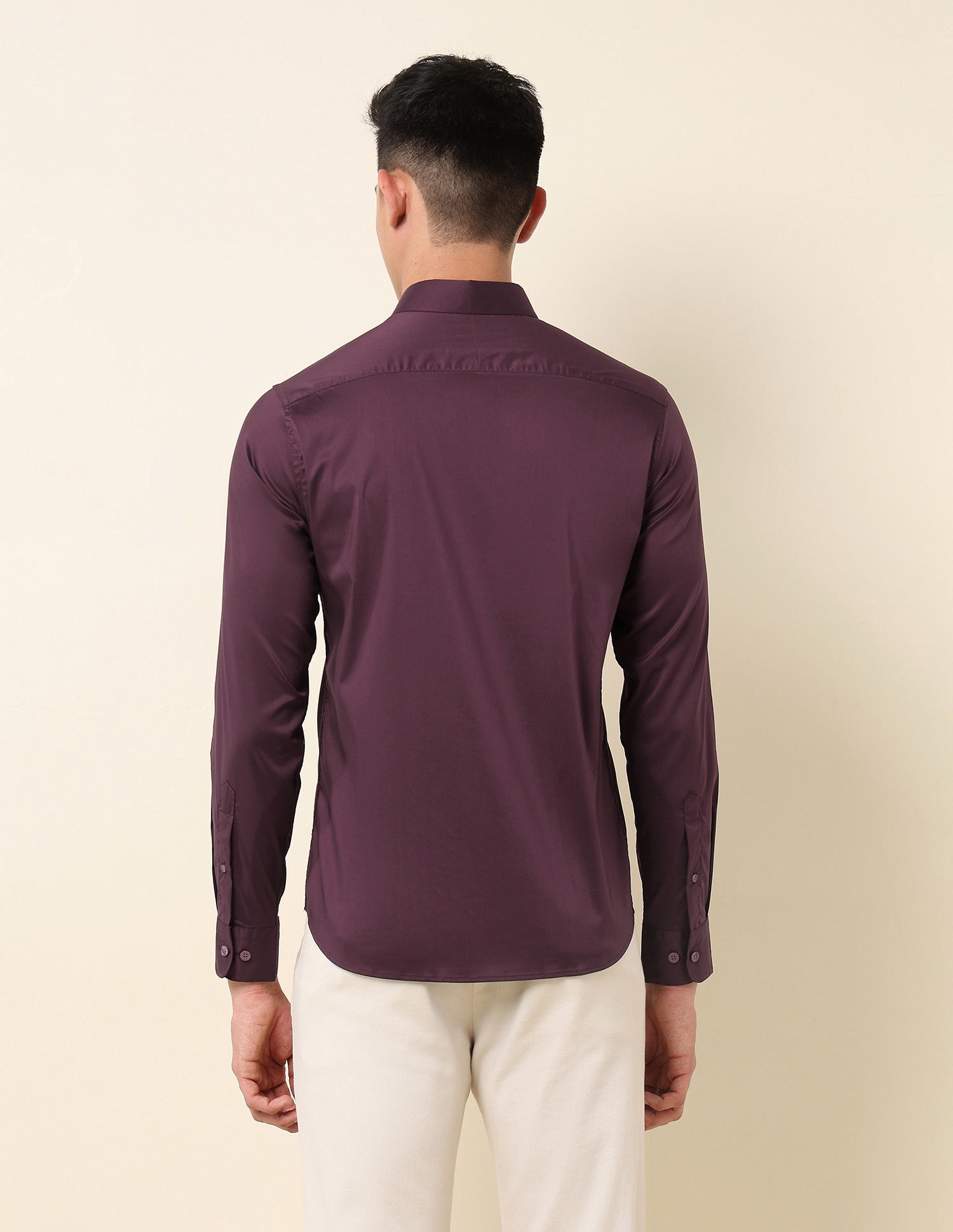 Tailored Fit Solid Shirt Burgundy - U.S. Polo Assn. India | Large