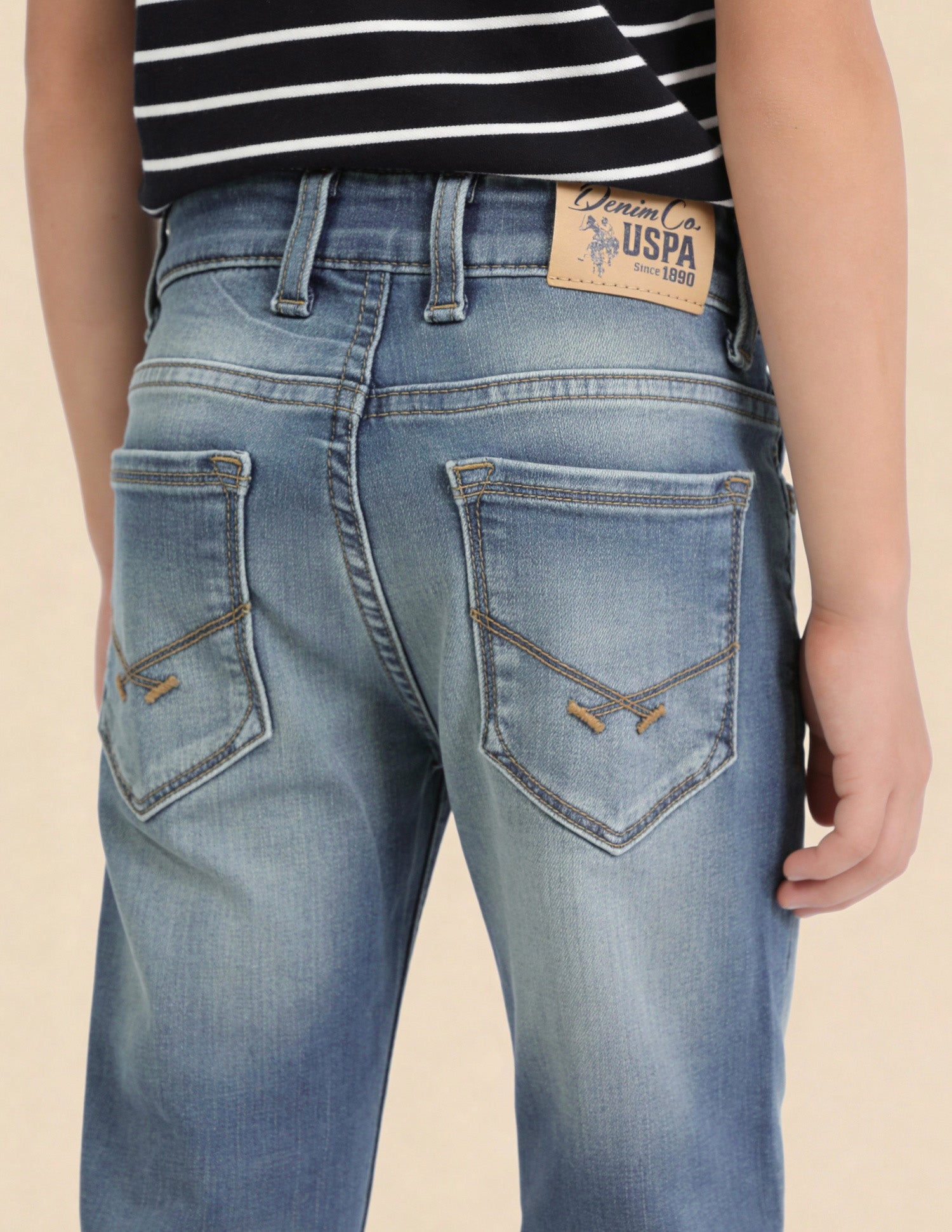 Boys Slim Fit Distressed Jeans Light Blue - U.S. Polo Assn. India | Large