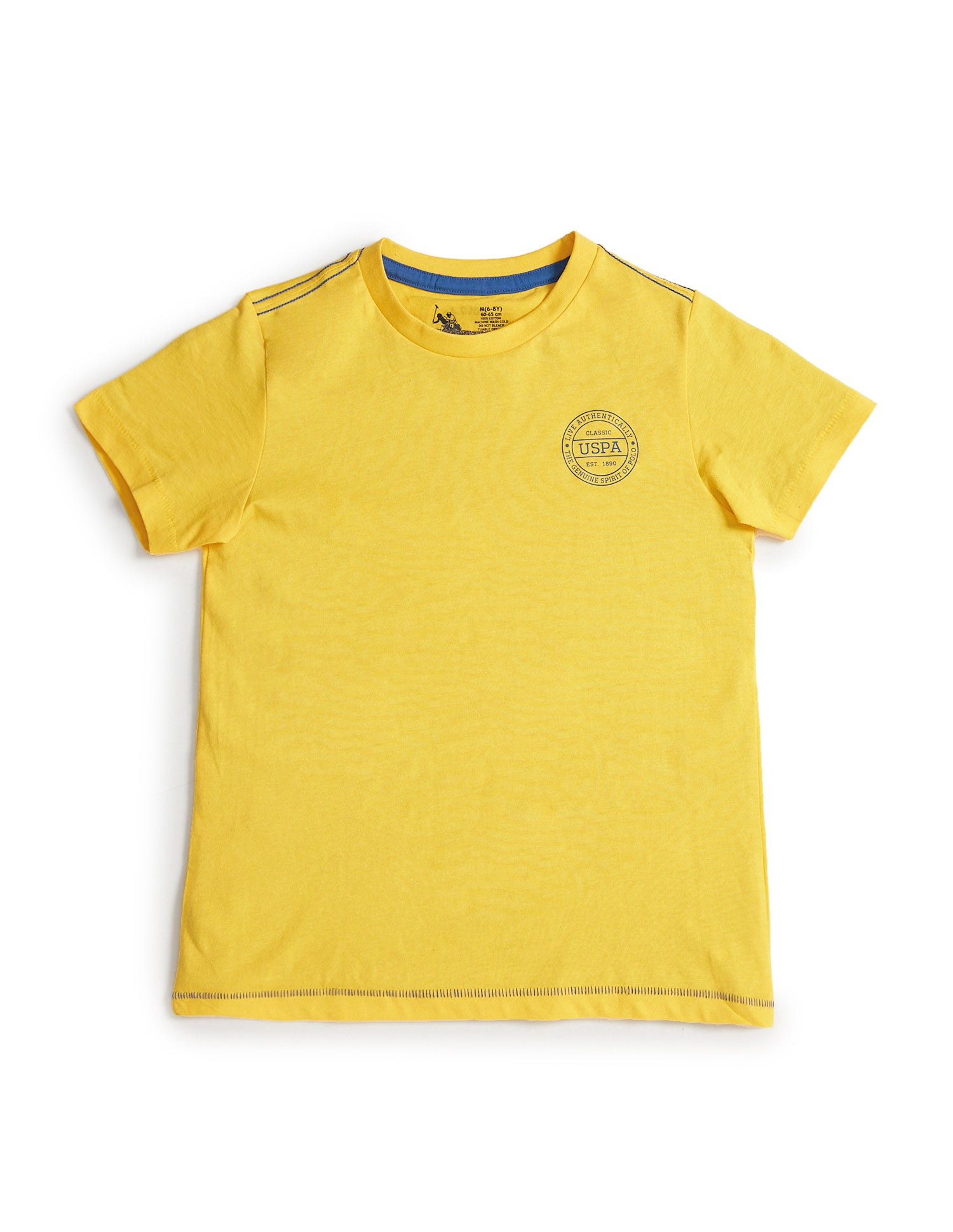 Ribbed Neck Cotton IKEA Lounge T-Shirt - Pack Of 1 Yellow - U.S. POLO ASSN. | Large