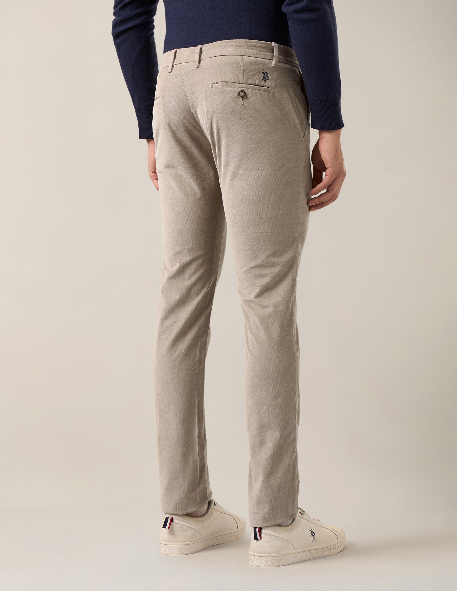 Denver Slim Fit Corduroy Trousers Beige - U.S. Polo Assn. India | Large