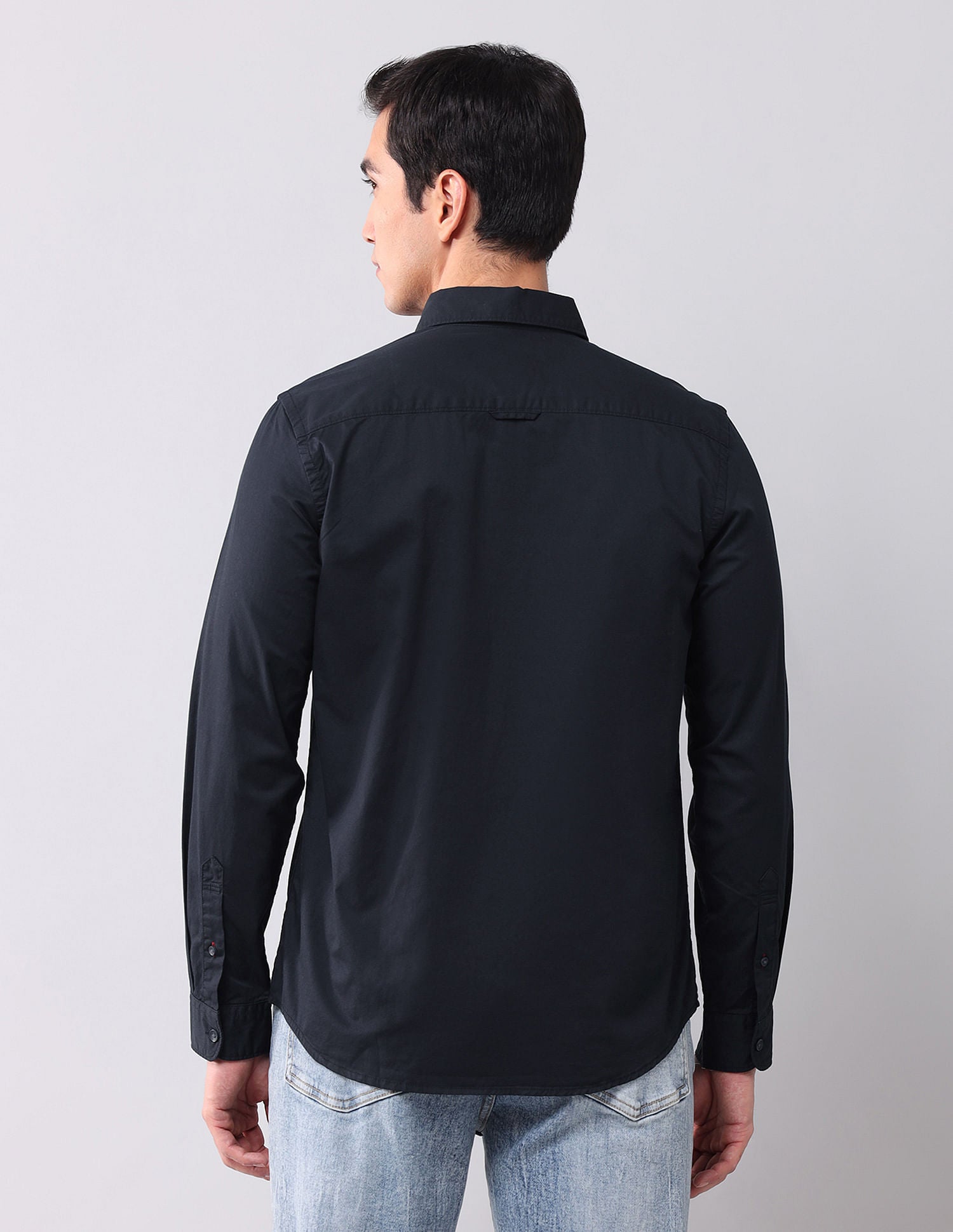 Regular Fit Twill Solid Shirt Navy - U.S. Polo Assn. India | Large
