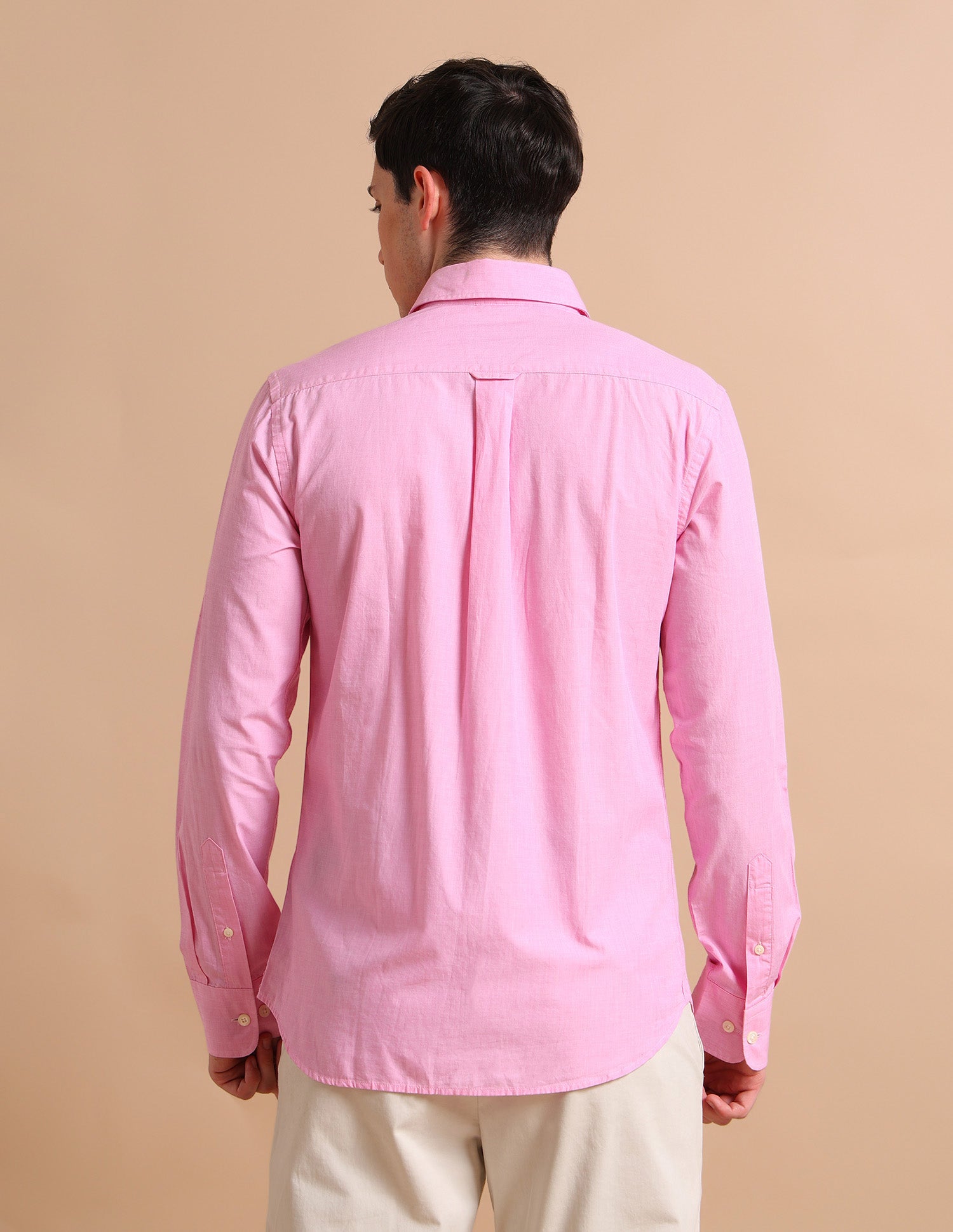 Textured Cotton Shirt Pink - U.S. POLO ASSN. | Large