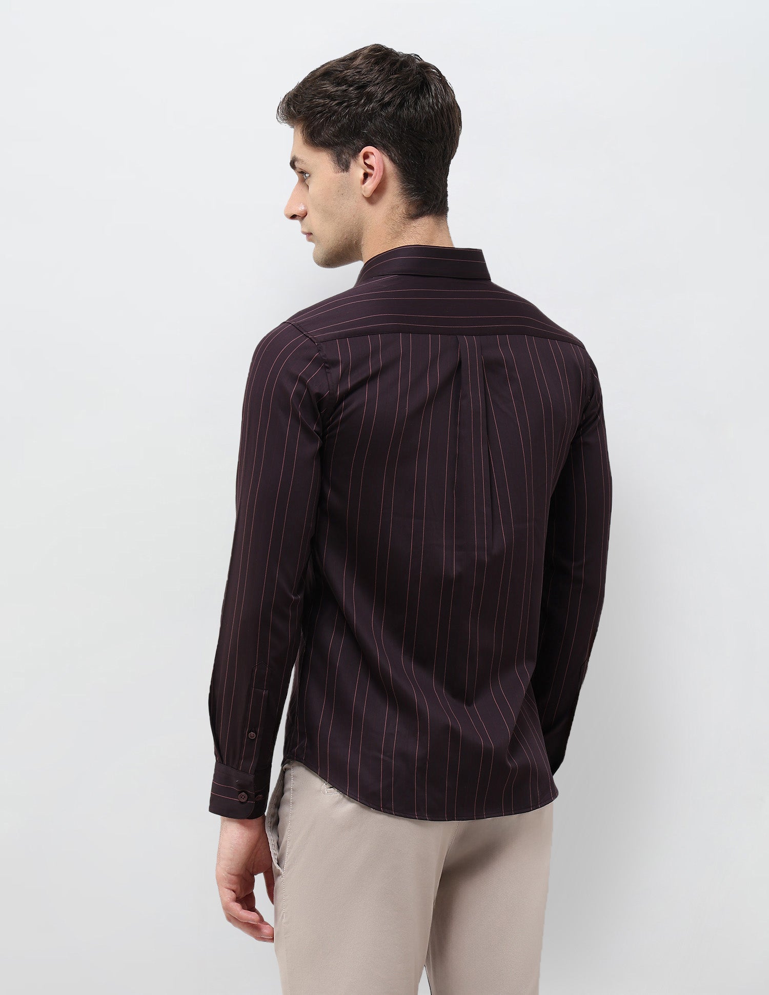 Pinstriped Regular Fit Shirt Burgundy - U.S. POLO ASSN. | Large