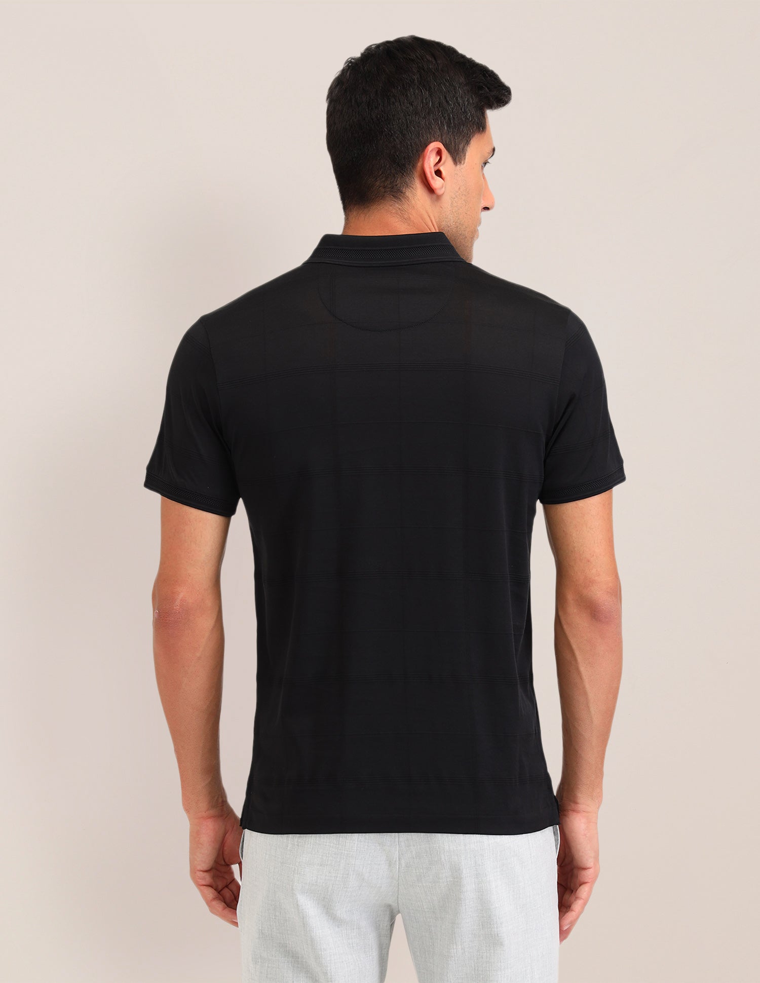 Checked Slim Fit Polo Shirts Black - U.S. Polo Assn. India | Large