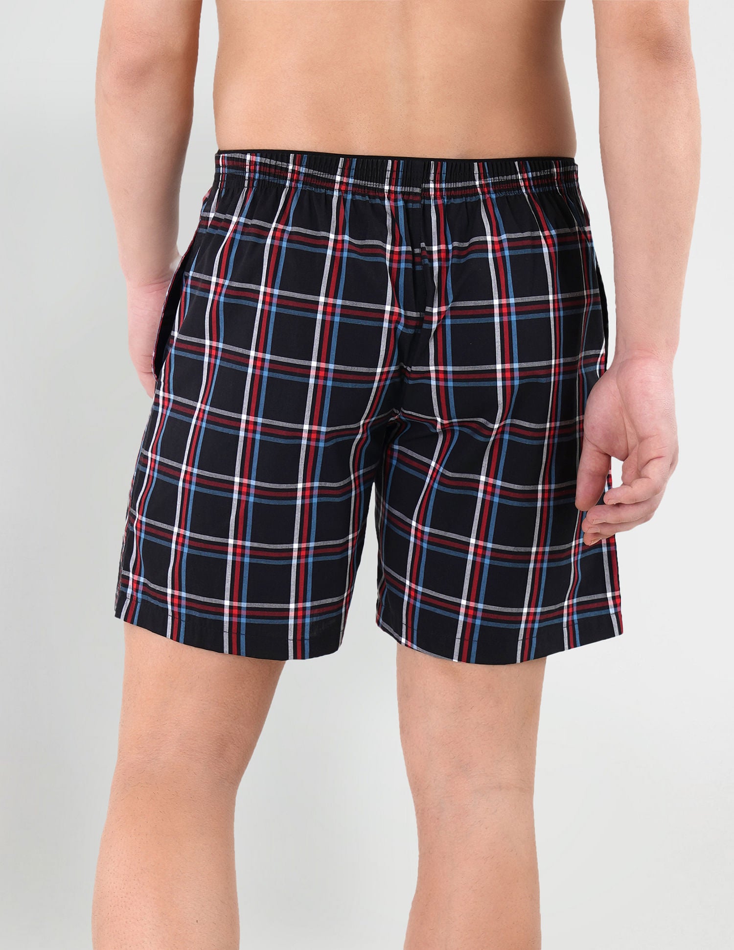 Checkered Cotton Twill EX002 Boxers - Pack Of 1 Black, Red and White - U.S. POLO ASSN. | Large