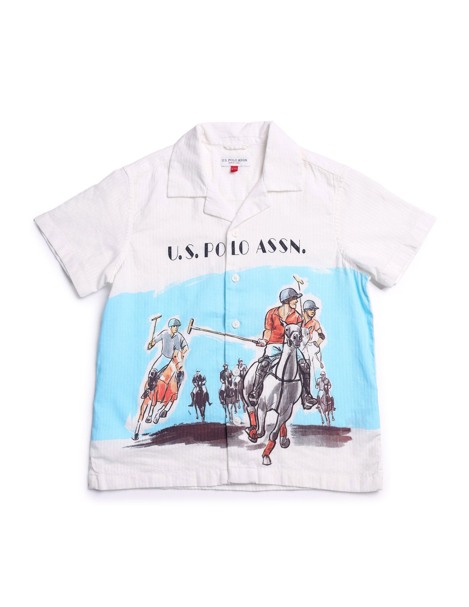 Boys Graphic Printed Relaxed Fit Shirt White - U.S. POLO ASSN. | Large