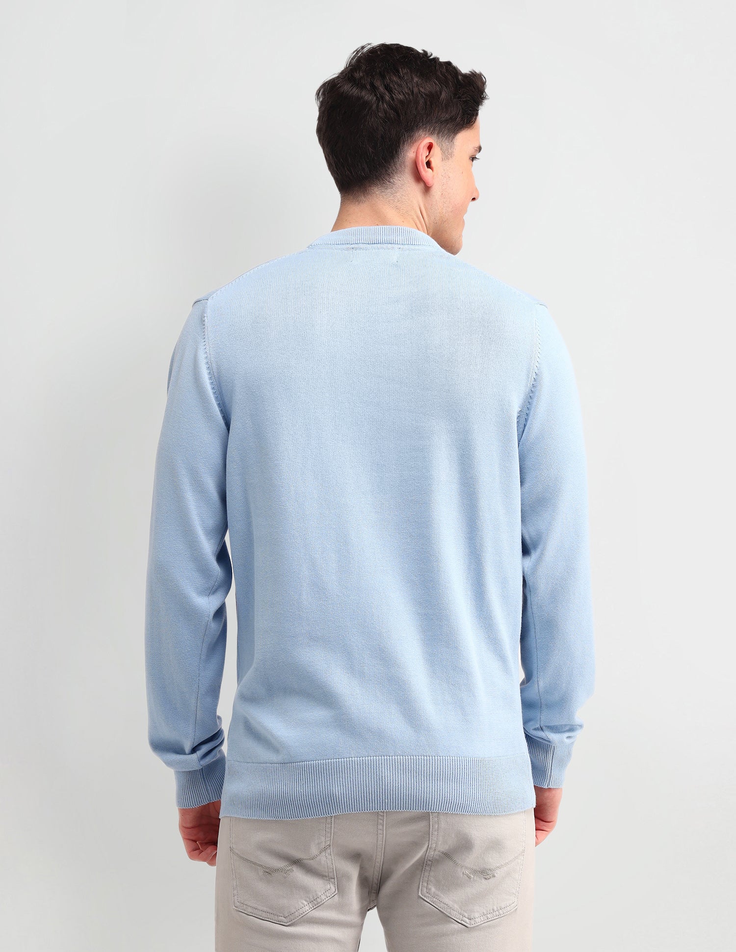 Brand Printed Regular Fit Sweater Blue - U.S. POLO ASSN. | Large