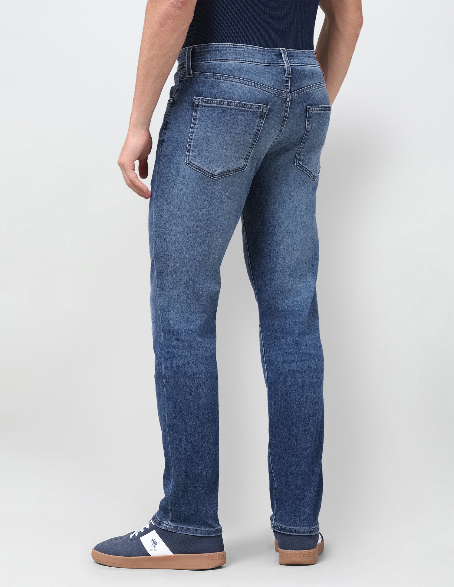Pacho X Harold Slim Straight Fit Blue Jeans Mid Blue - U.S. Polo Assn. India | Large