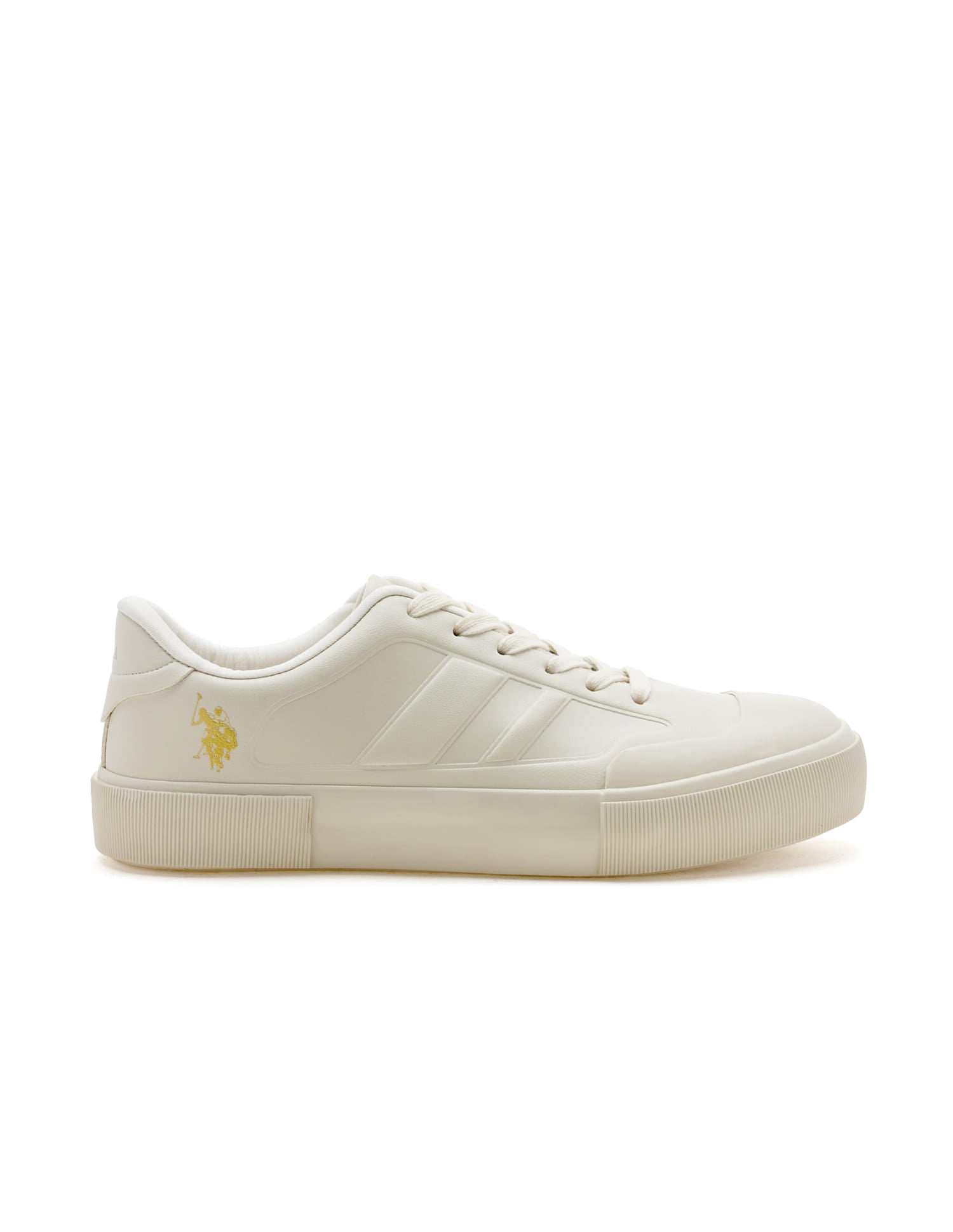 Men Solid Levi Sneakers Beige - U.S. Polo Assn. India | Large