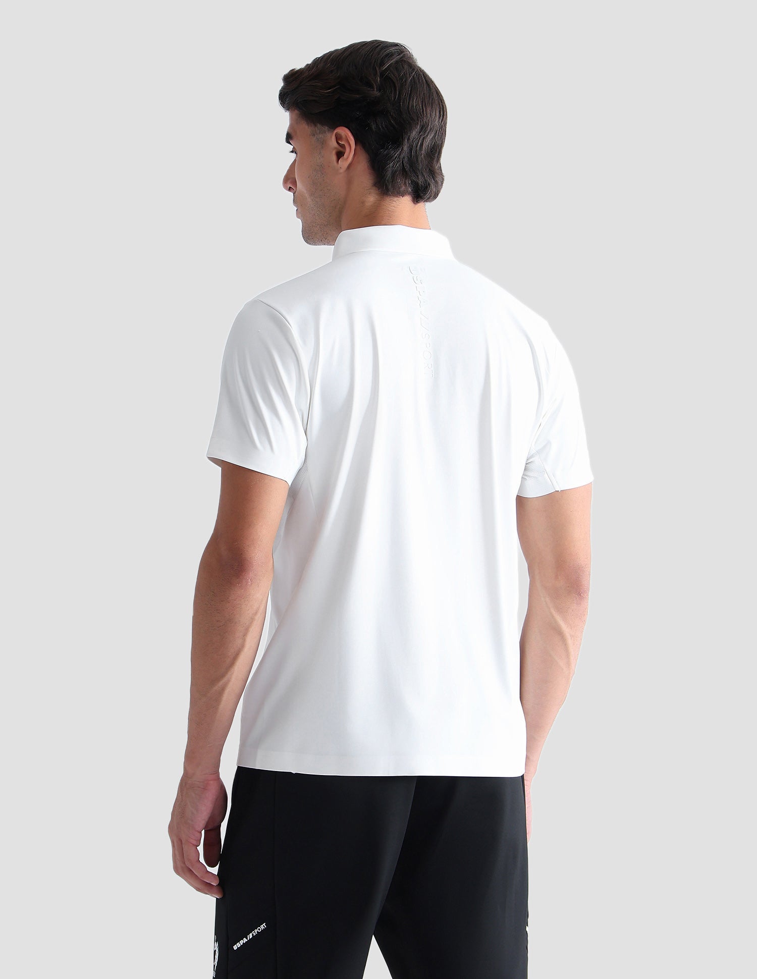 Slim Fit Solid Active Polo Shirt Off White - U.S. POLO ASSN. | Large