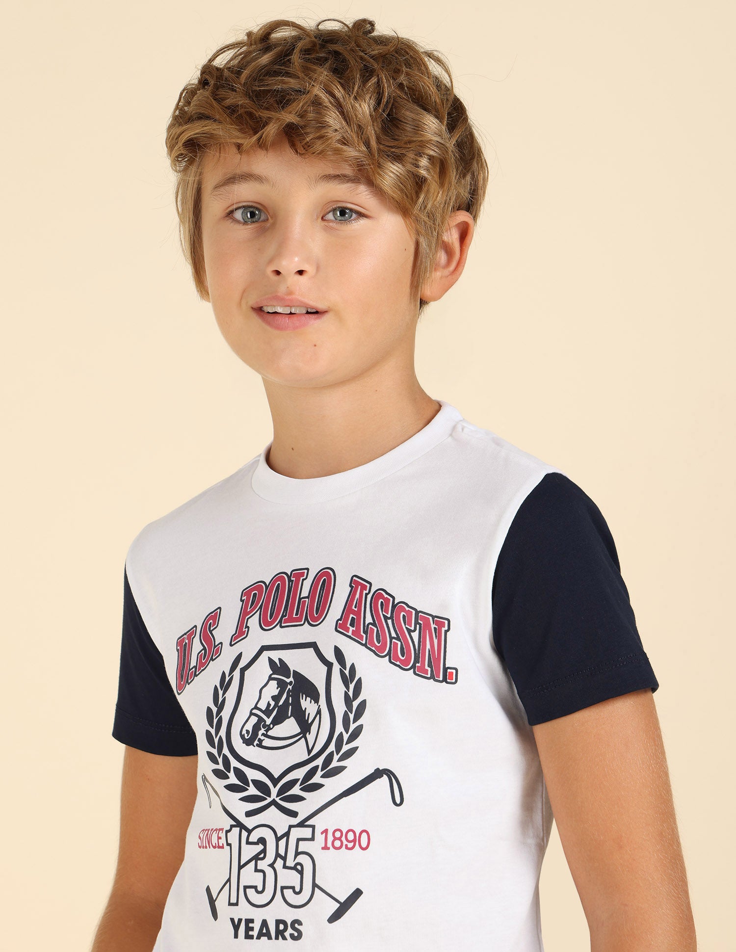 Boys Pure Cotton Regular Fit T-Shirt White - U.S. POLO ASSN. | Large