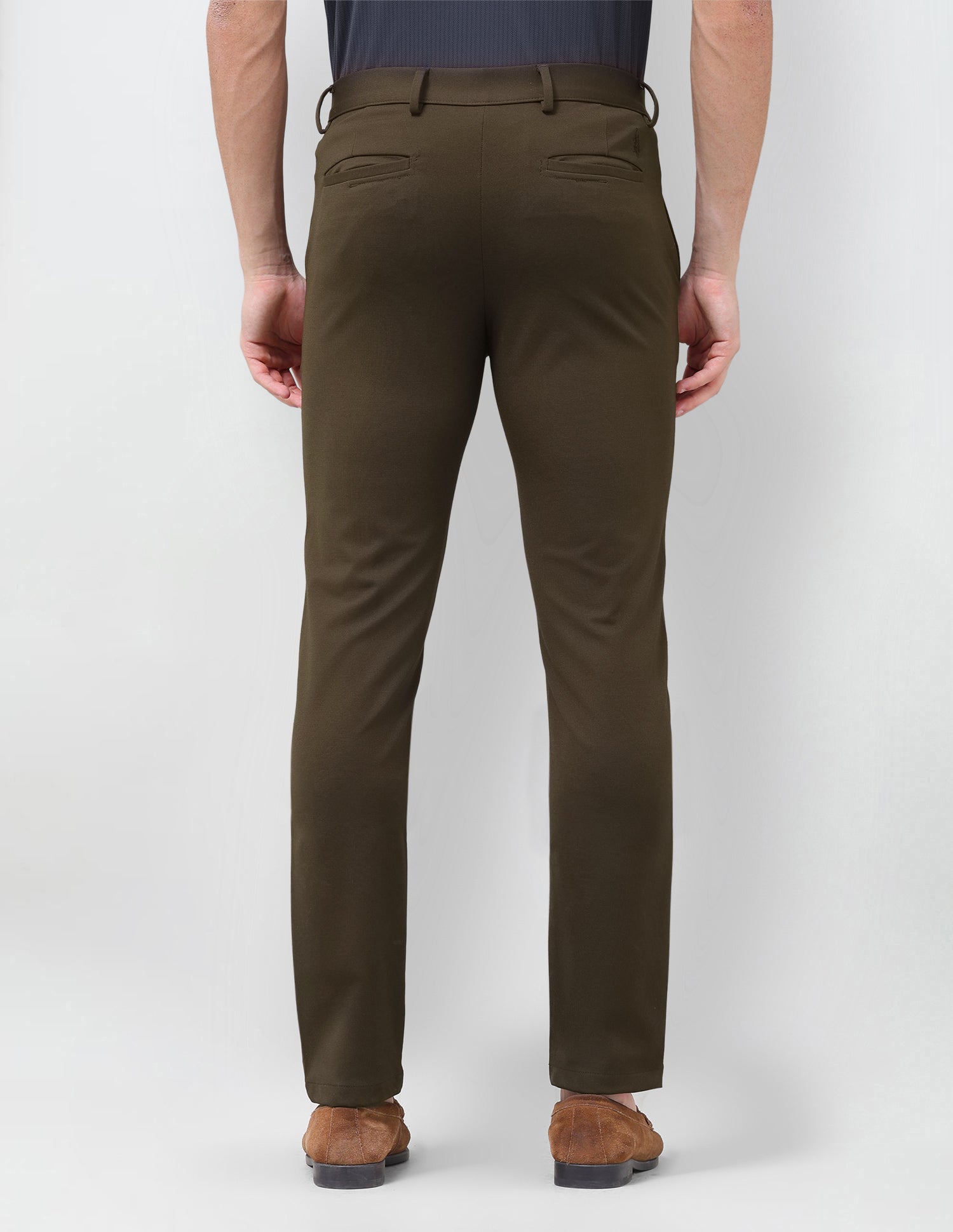 Denver Slim Fit Mid Rise Trousers Brown - U.S. Polo Assn. India | Large