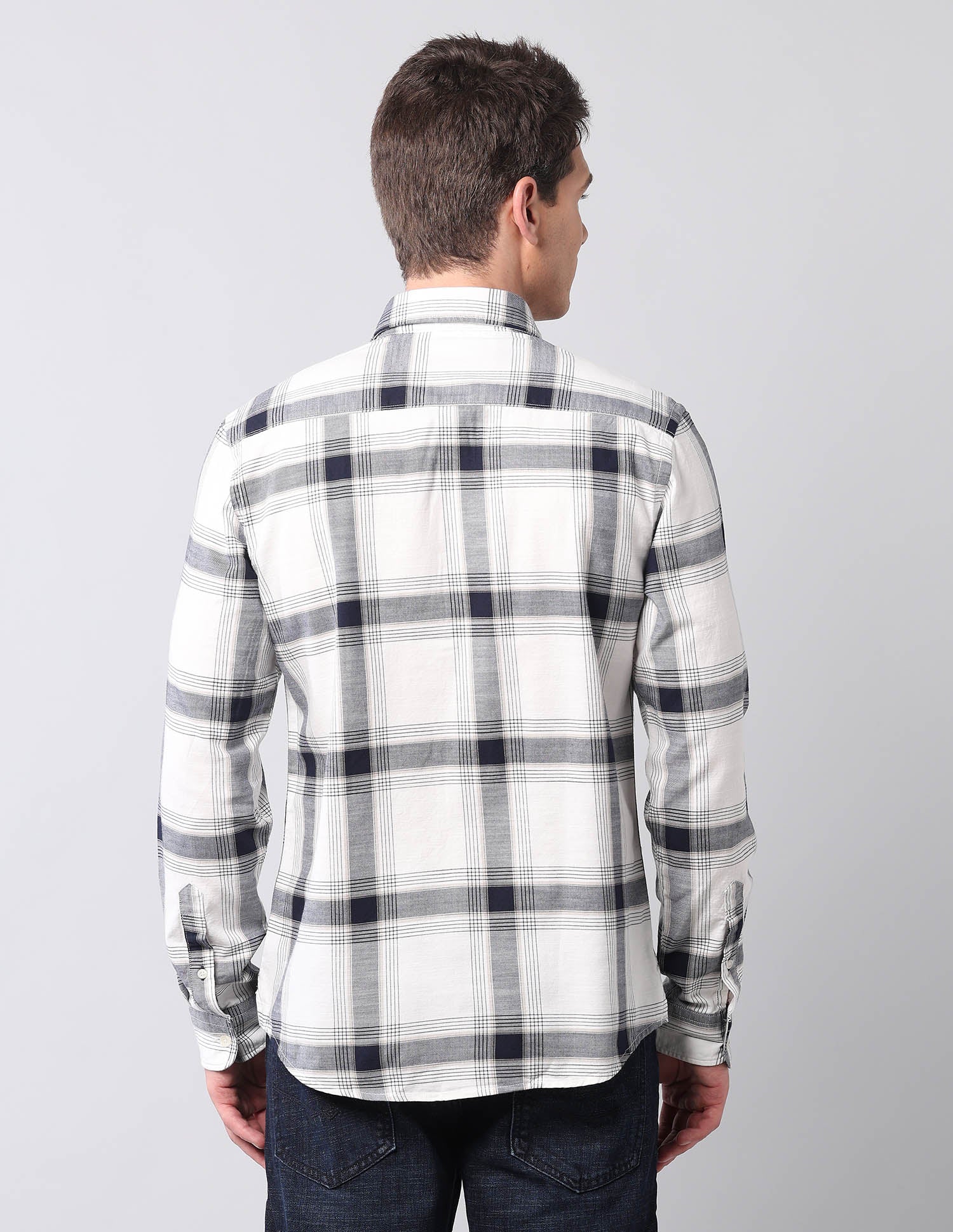 Buffalo Checked Pure Cotton Shirt Ivory - U.S. POLO ASSN. | Large