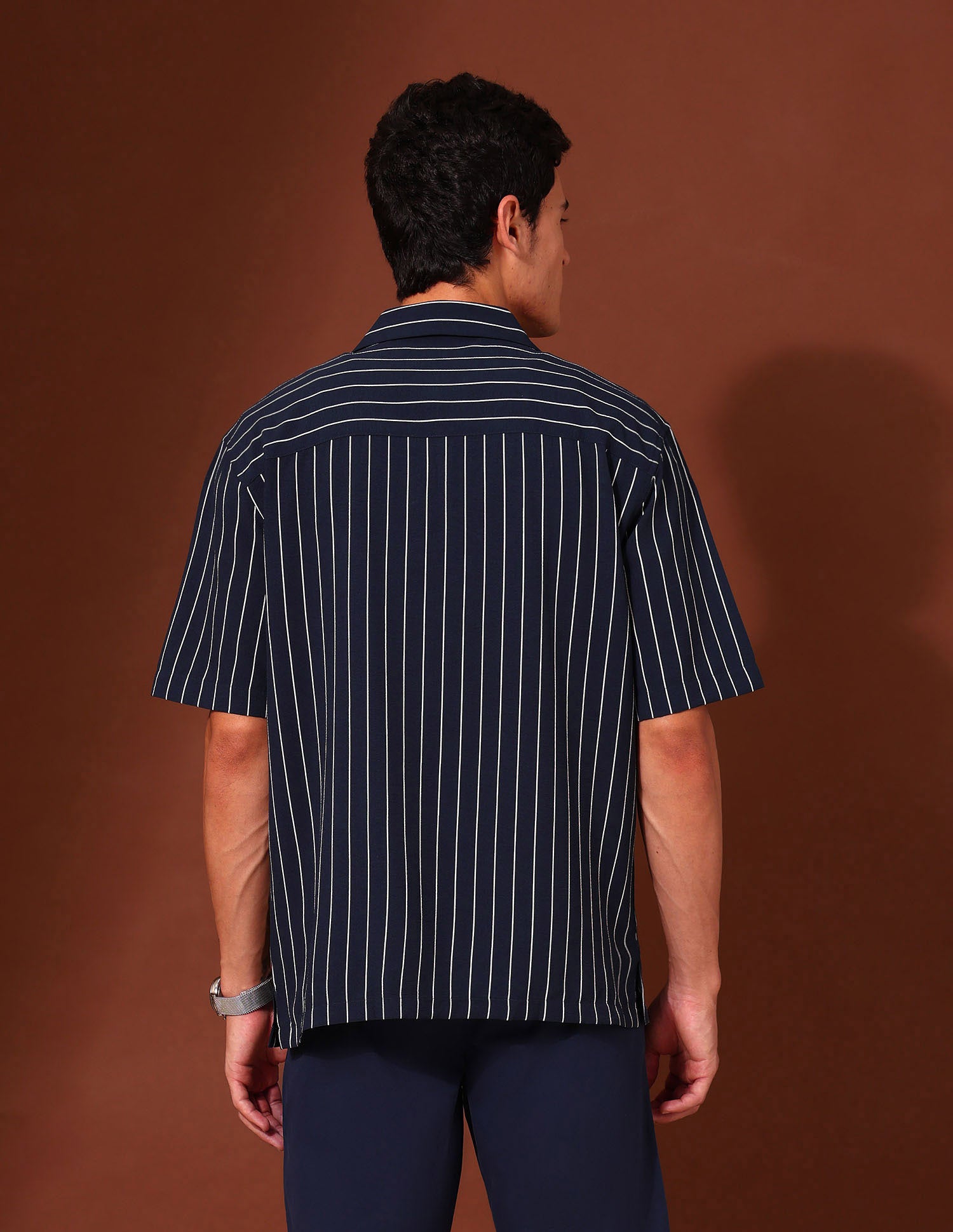 Vertical Striped Tailored Fit Shirt Navy - U.S. Polo Assn. India | Large