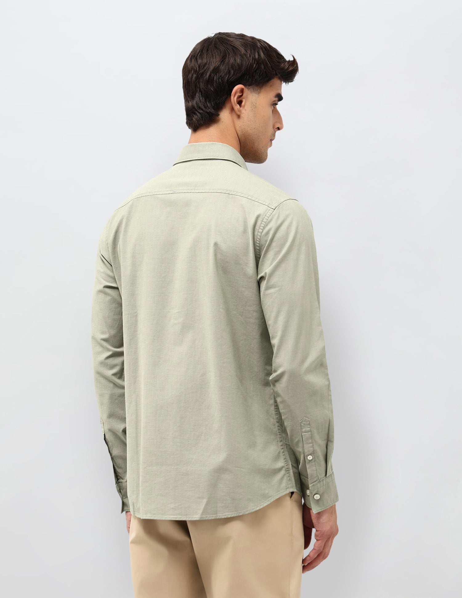 Tailored Fit Solid Shirt Light Green - U.S. POLO ASSN. | Large