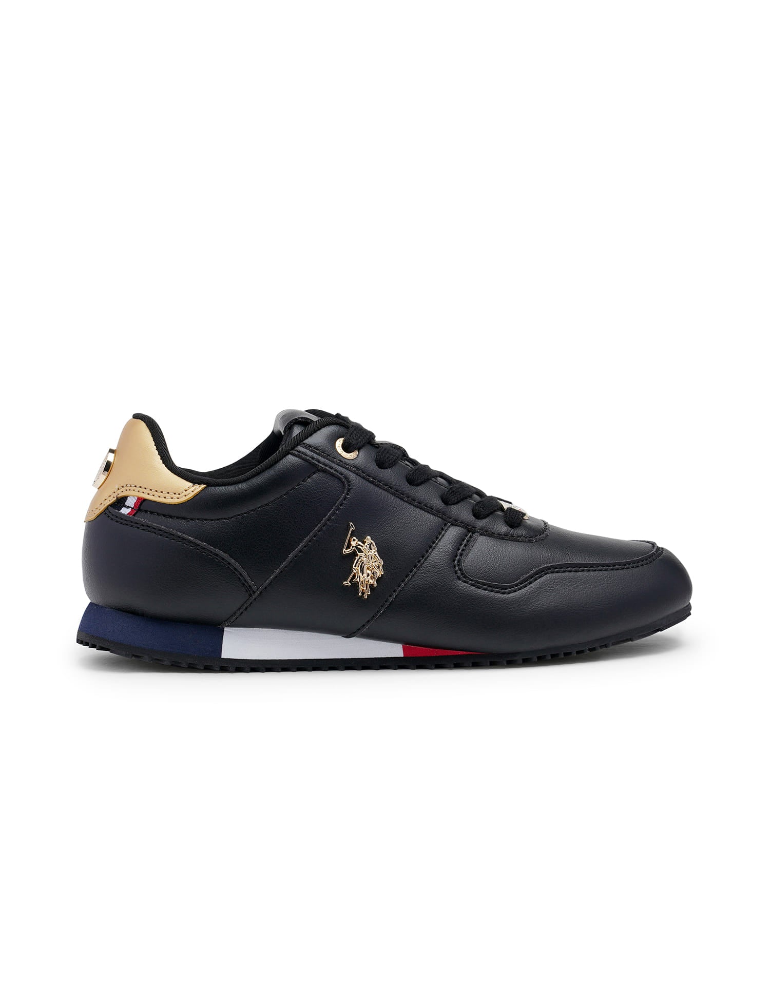 Women Lace Ups Logo Sorrento 2.0 Sneakers Black - U.S. Polo Assn. India | Large